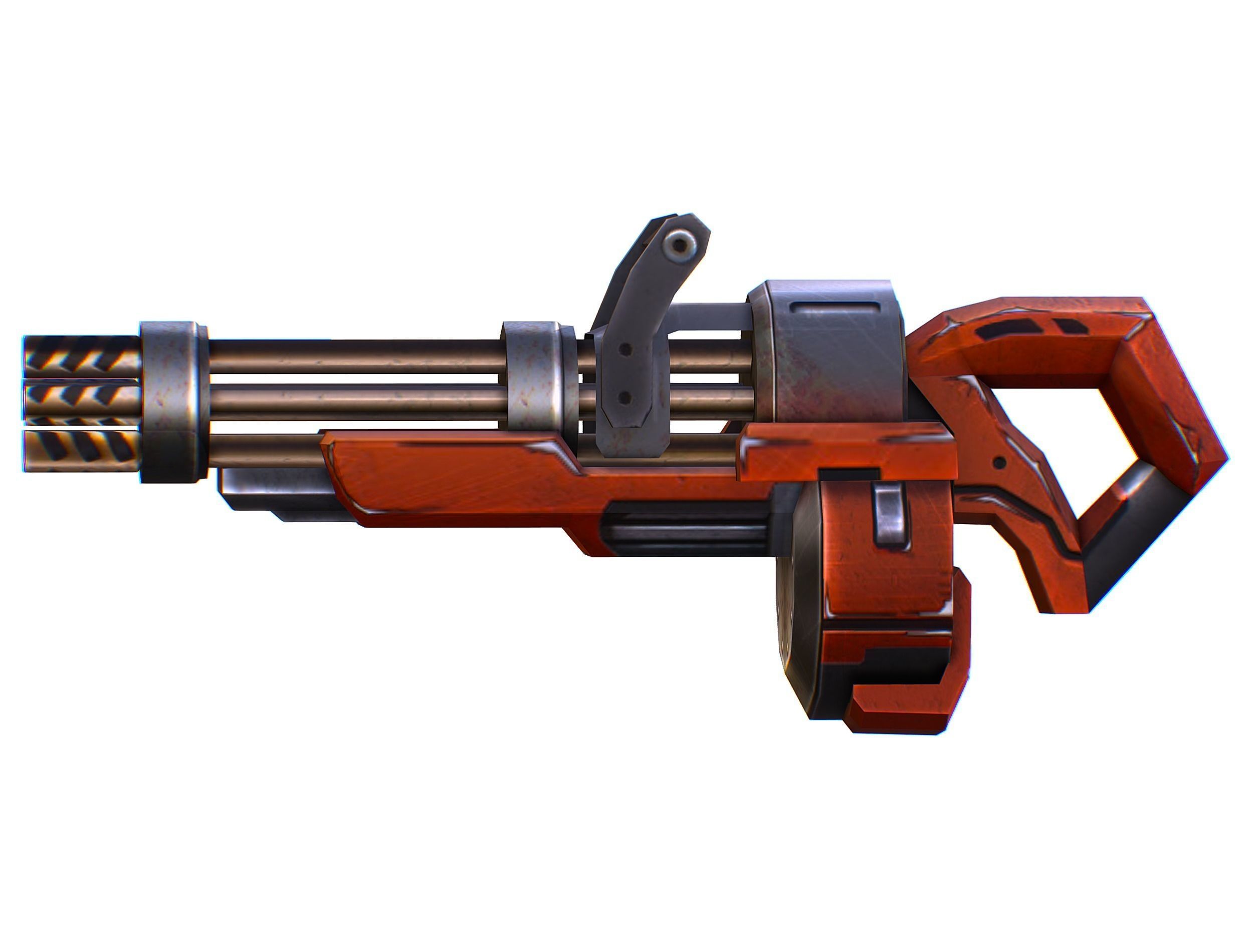 Assault heavy machine gun cannon naff barrel blaster laser arms Low-poly 3D model_21