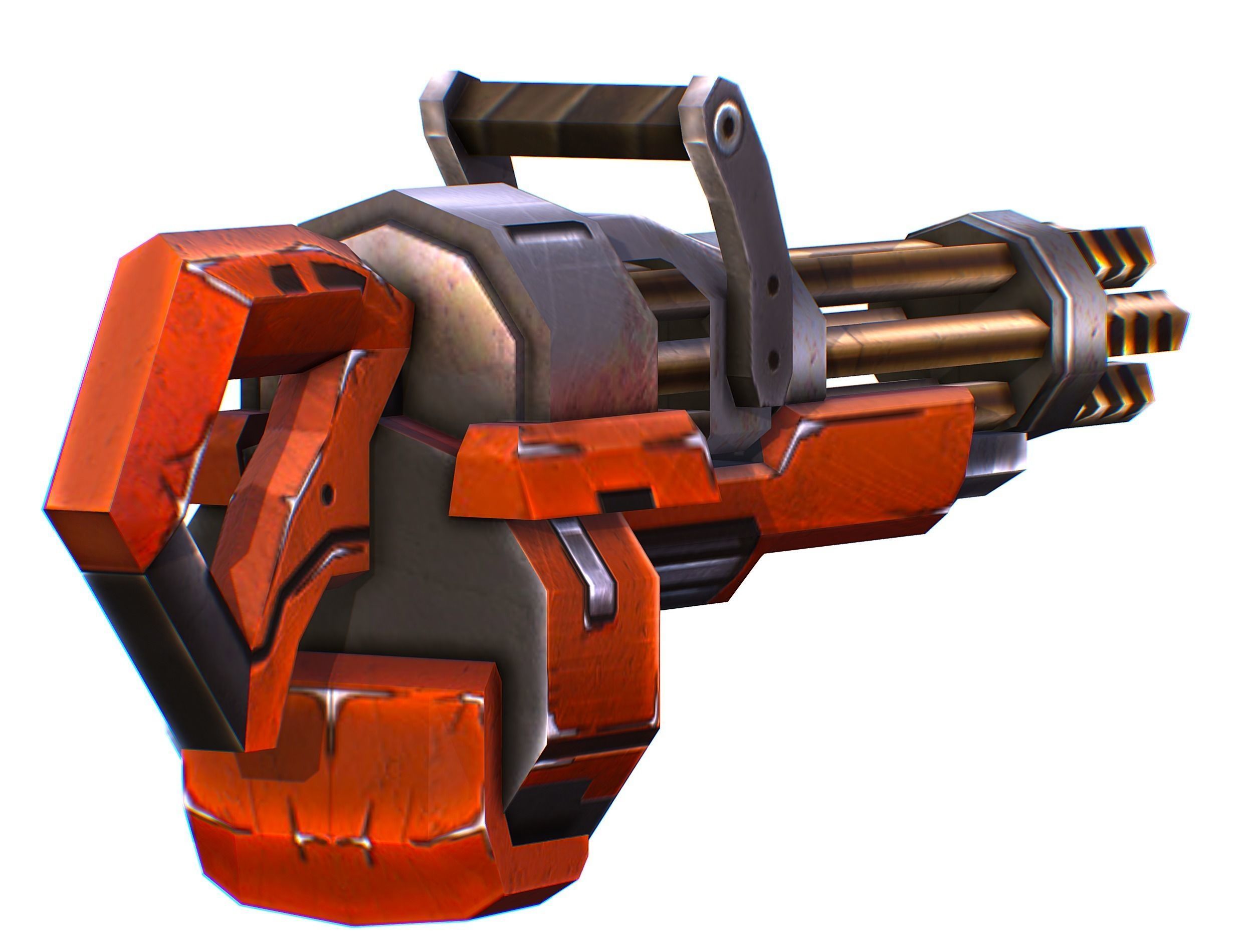 Assault heavy machine gun cannon naff barrel blaster laser arms Low-poly 3D model_9