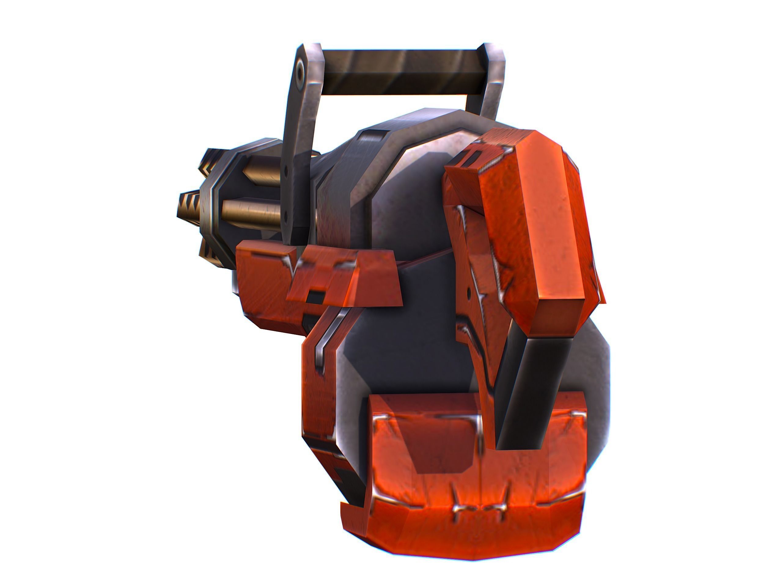 Assault heavy machine gun cannon naff barrel blaster laser arms Low-poly 3D model_14