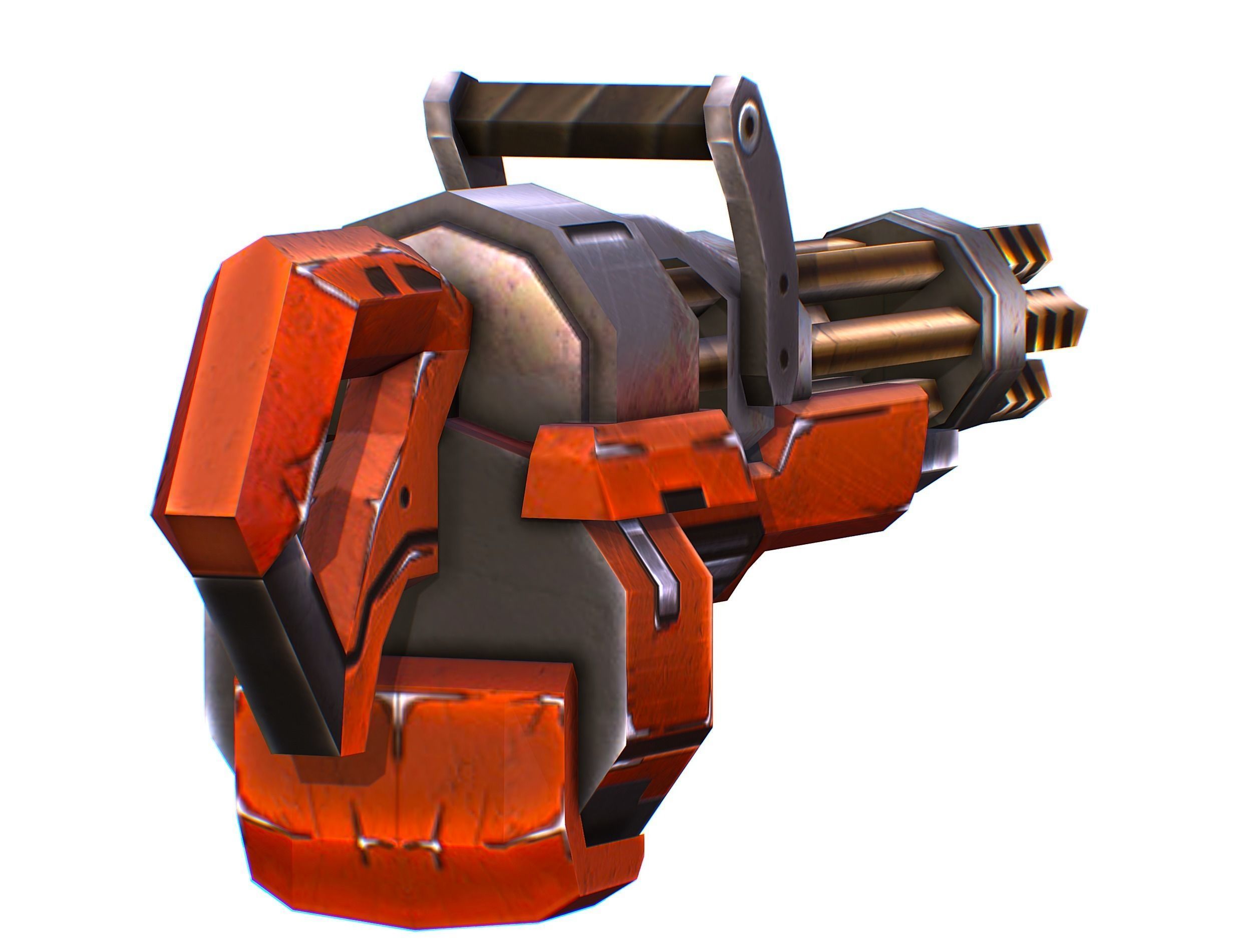 Assault heavy machine gun cannon naff barrel blaster laser arms Low-poly 3D model_10