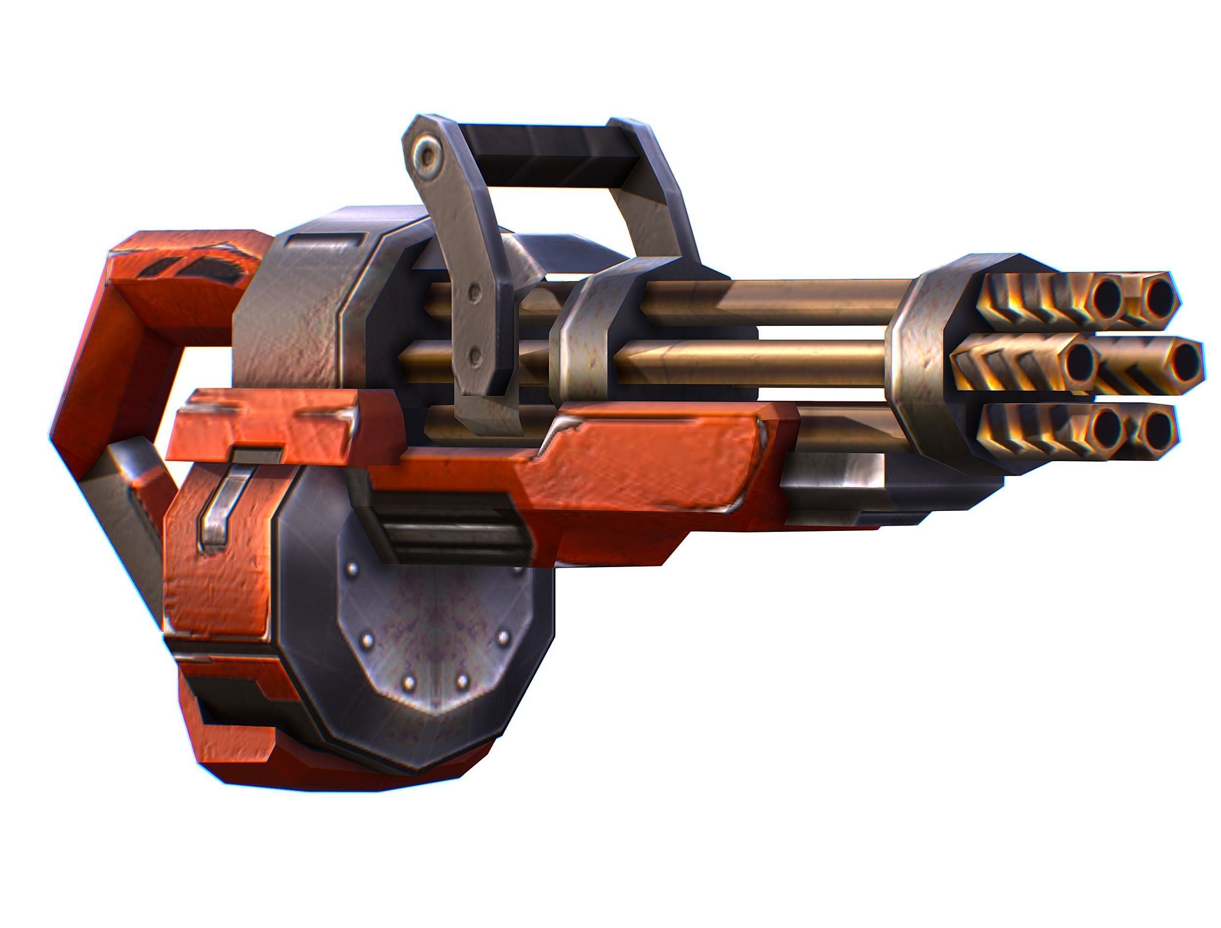 Assault heavy machine gun cannon naff barrel blaster laser arms Low-poly 3D model_30