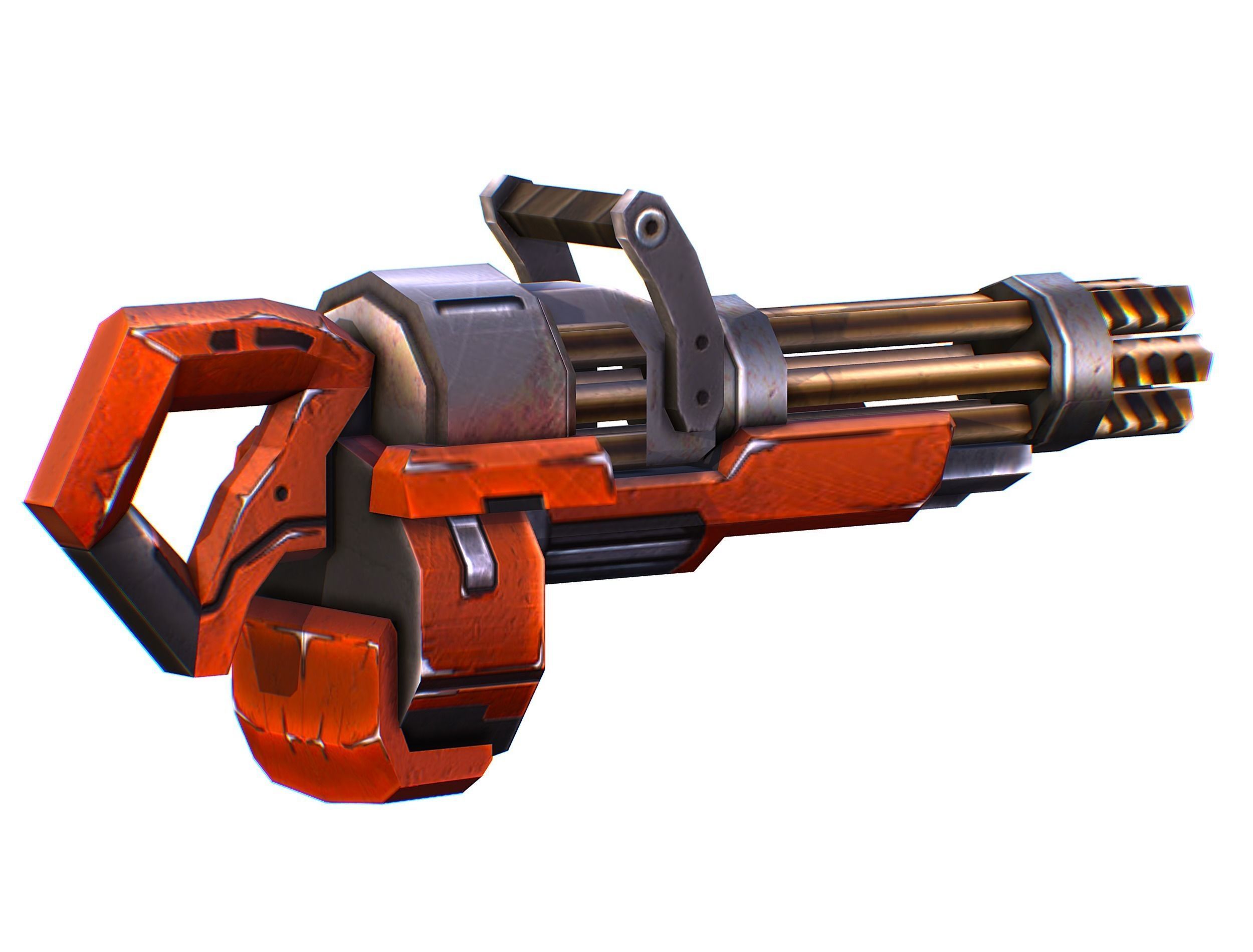 Assault heavy machine gun cannon naff barrel blaster laser arms Low-poly 3D model_7