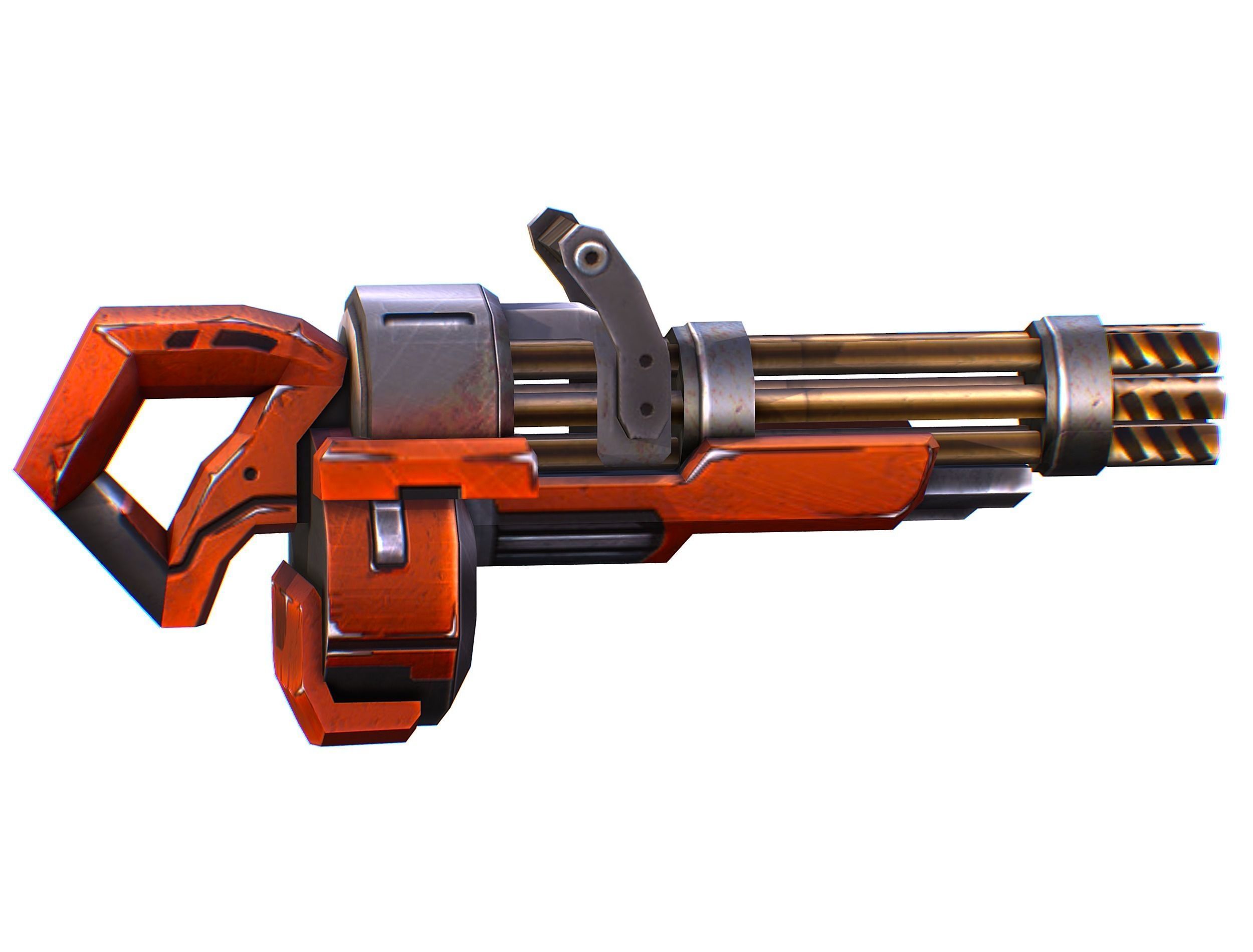 Assault heavy machine gun cannon naff barrel blaster laser arms Low-poly 3D model_4