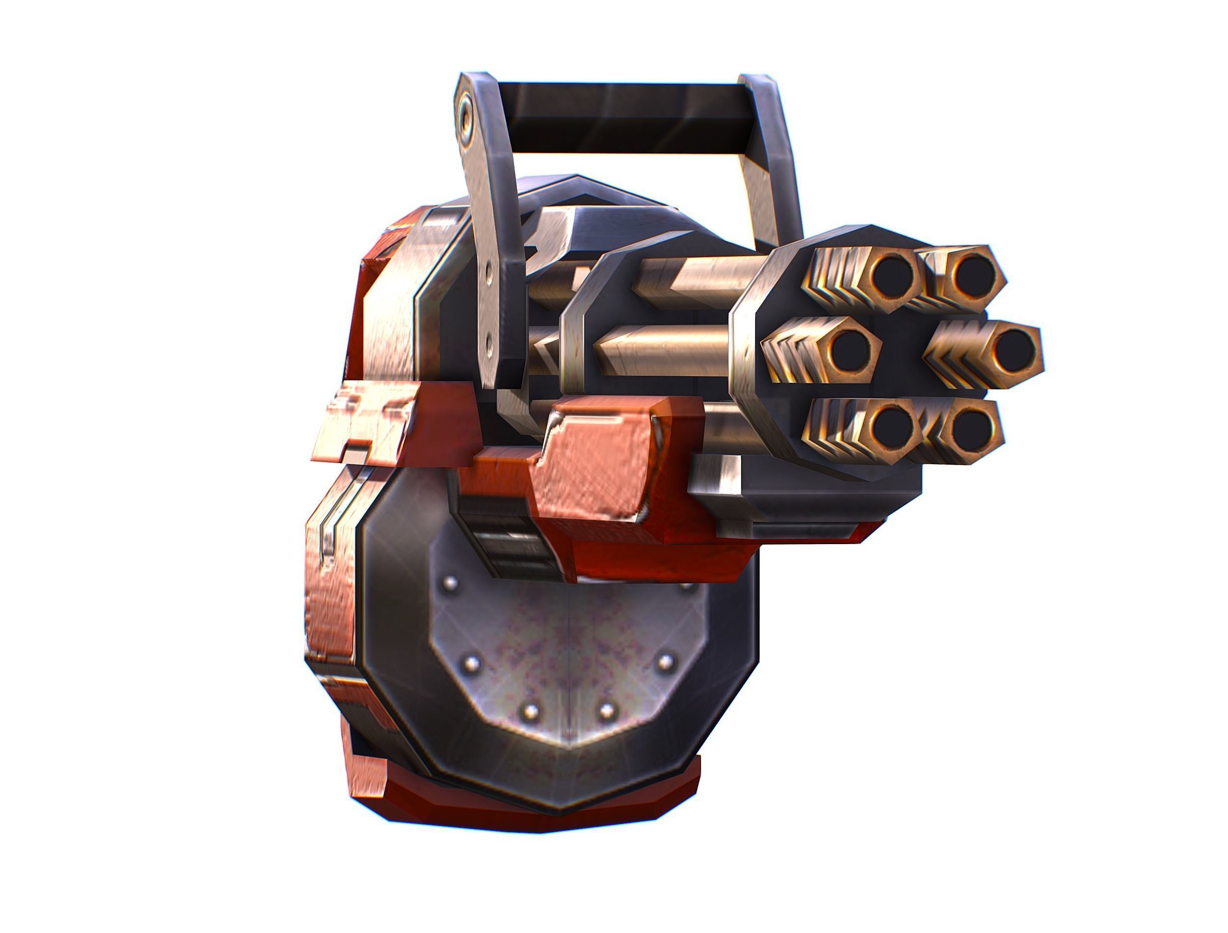 Assault heavy machine gun cannon naff barrel blaster laser arms Low-poly 3D model_28
