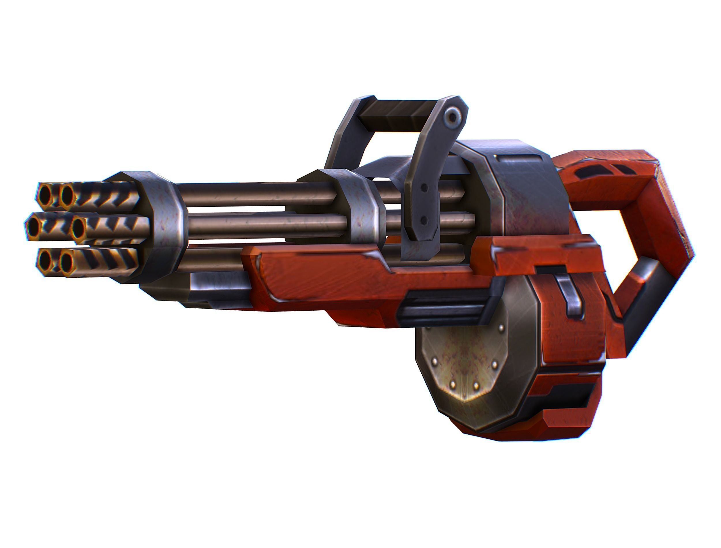 Assault heavy machine gun cannon naff barrel blaster laser arms Low-poly 3D model_23