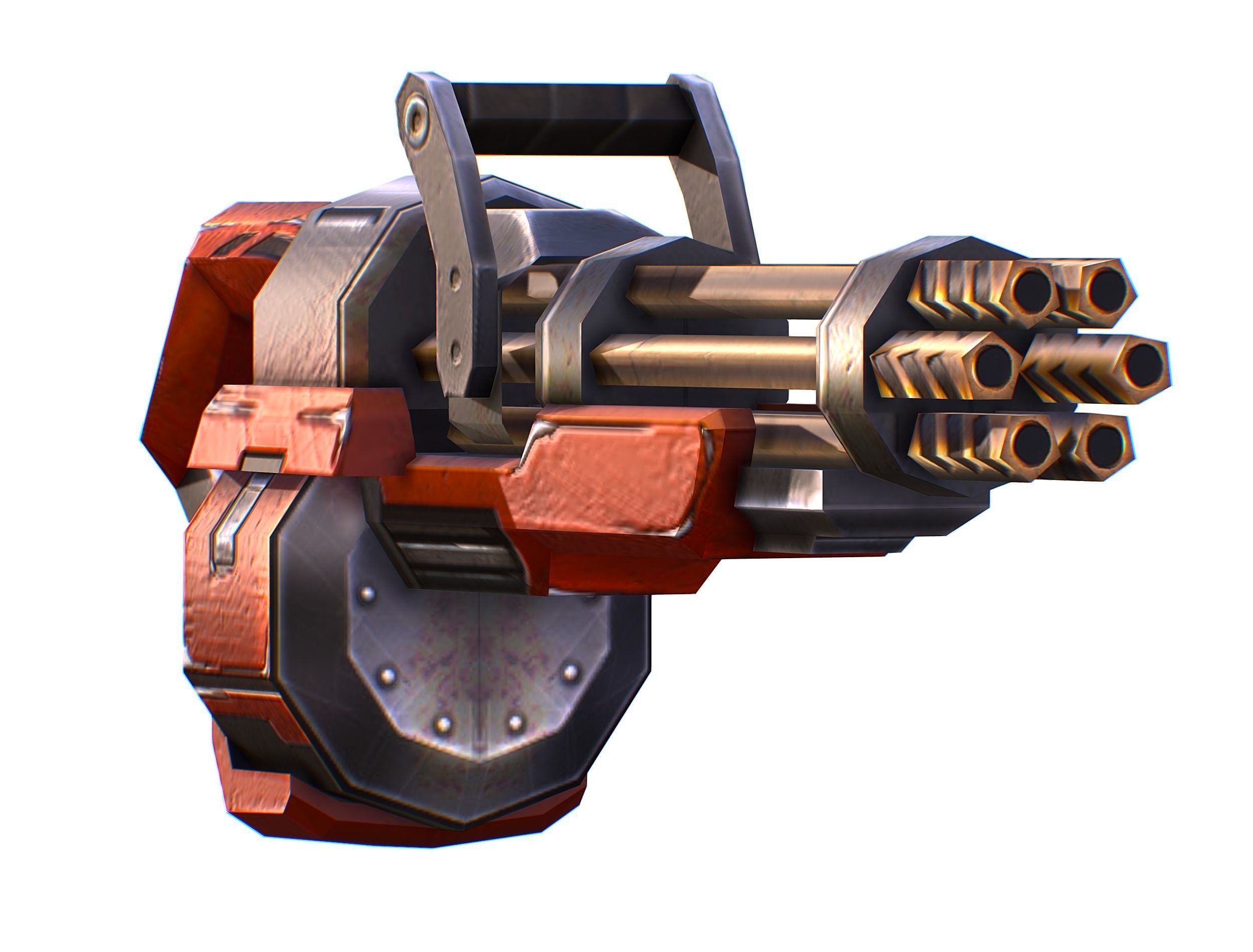 Assault heavy machine gun cannon naff barrel blaster laser arms Low-poly 3D model_29
