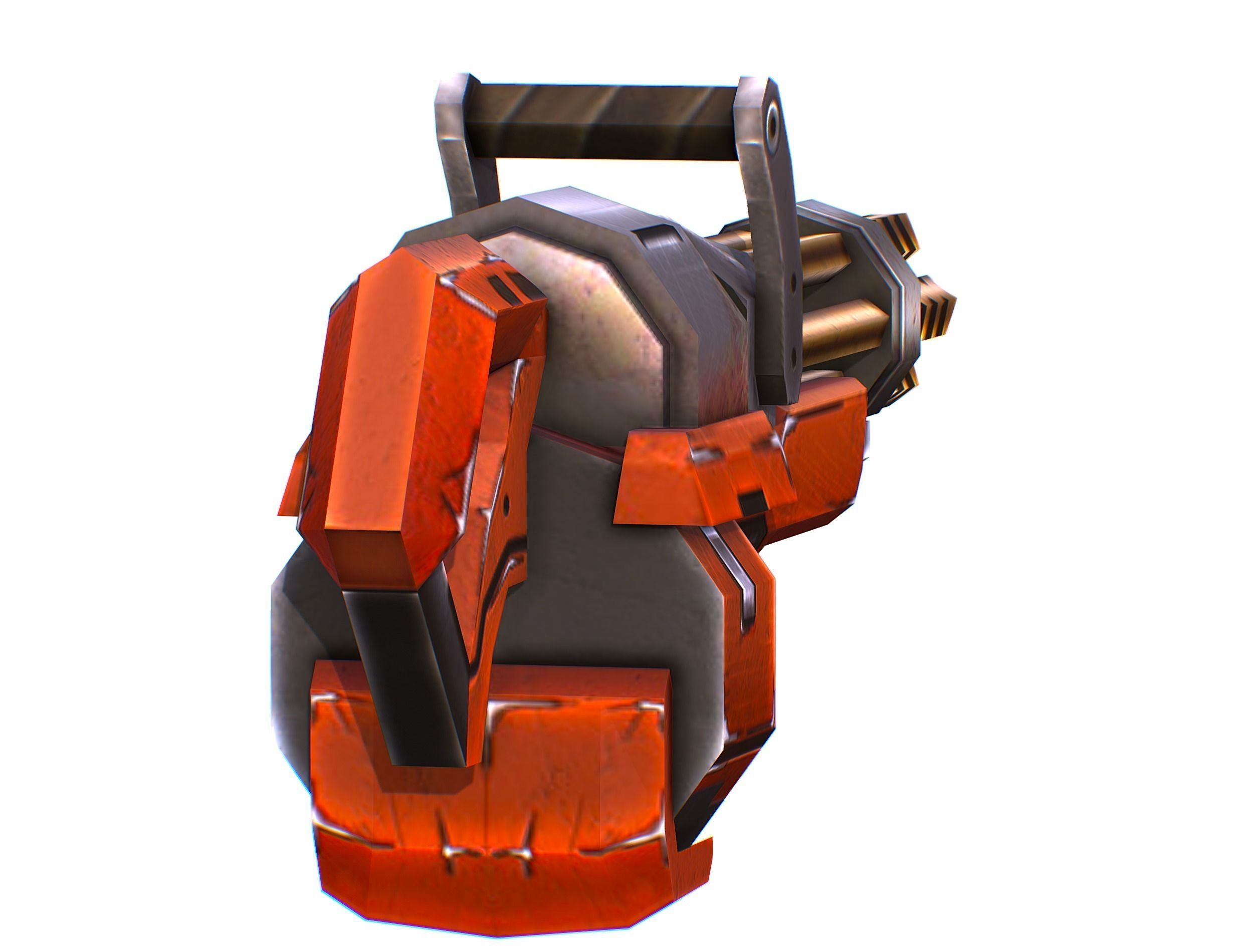 Assault heavy machine gun cannon naff barrel blaster laser arms Low-poly 3D model_11