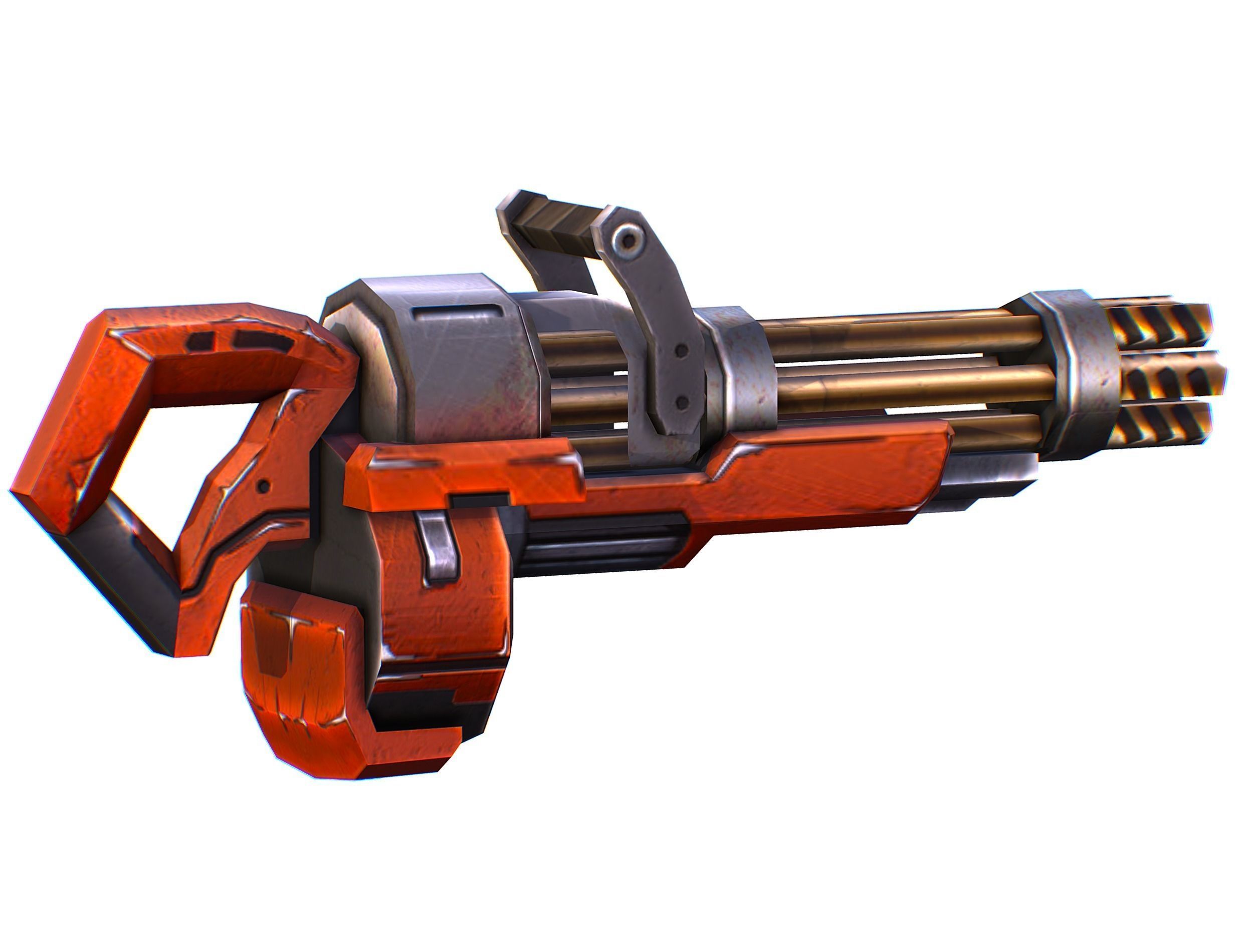 Assault heavy machine gun cannon naff barrel blaster laser arms Low-poly 3D model_6