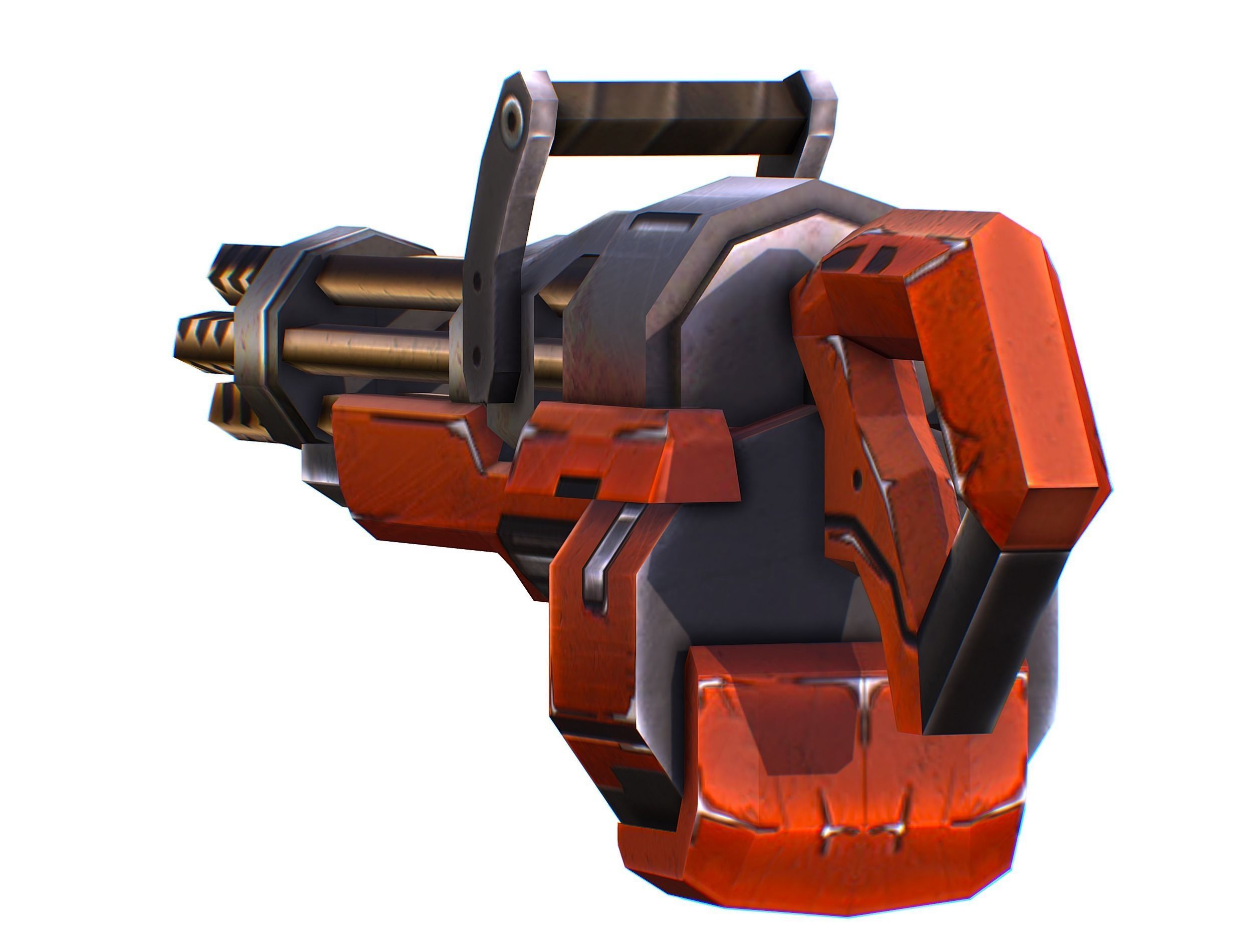 Assault heavy machine gun cannon naff barrel blaster laser arms Low-poly 3D model_15