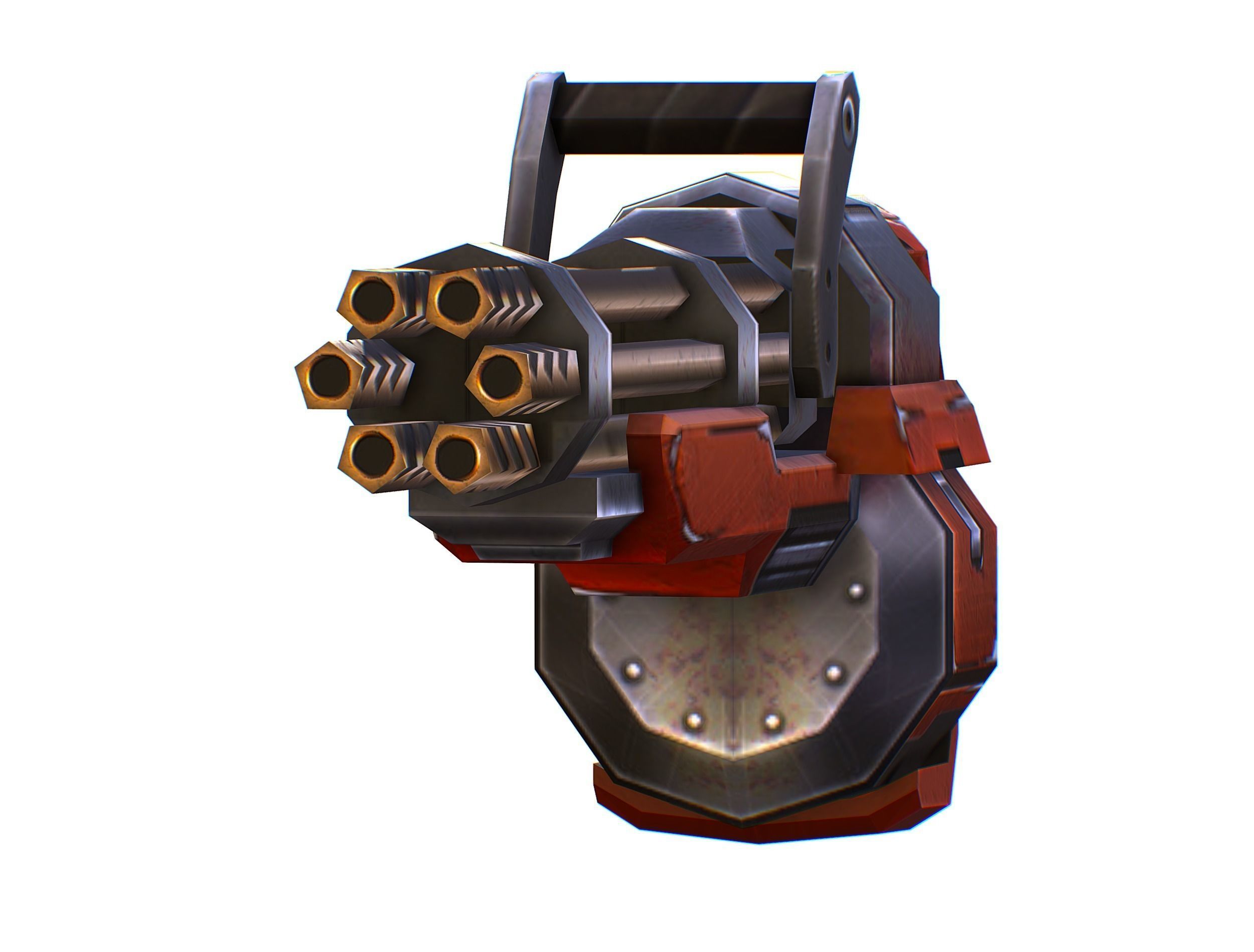 Assault heavy machine gun cannon naff barrel blaster laser arms Low-poly 3D model_25