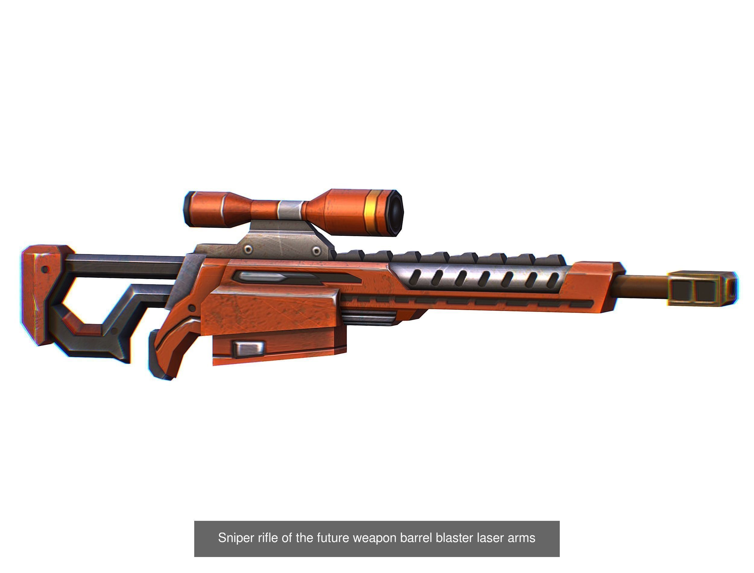 Weapons Set 4 Gun Pistol Assault rifle Sniper rifle machine gun 3D Model Collection_15