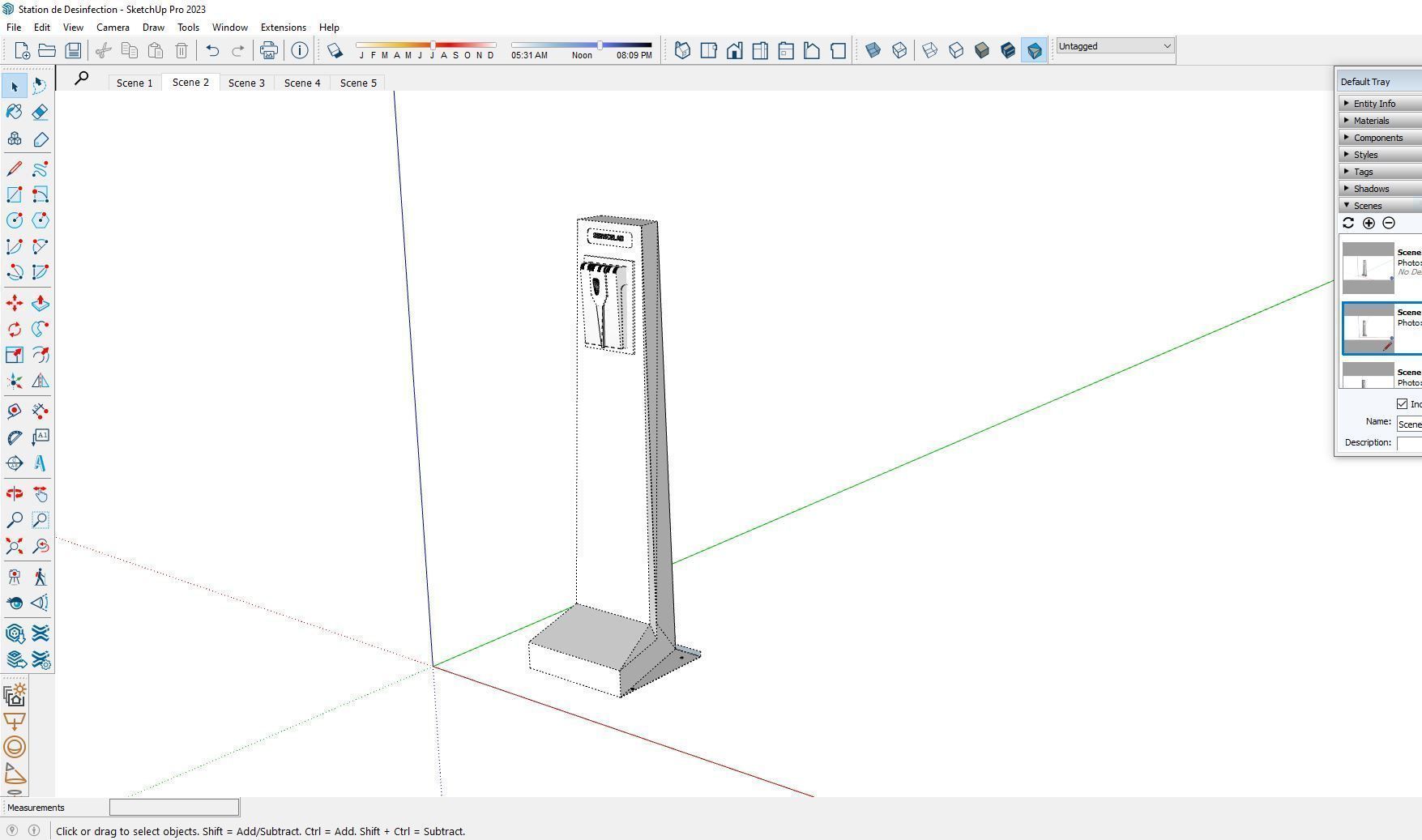 Disinfection Station Low-poly 3D model_7