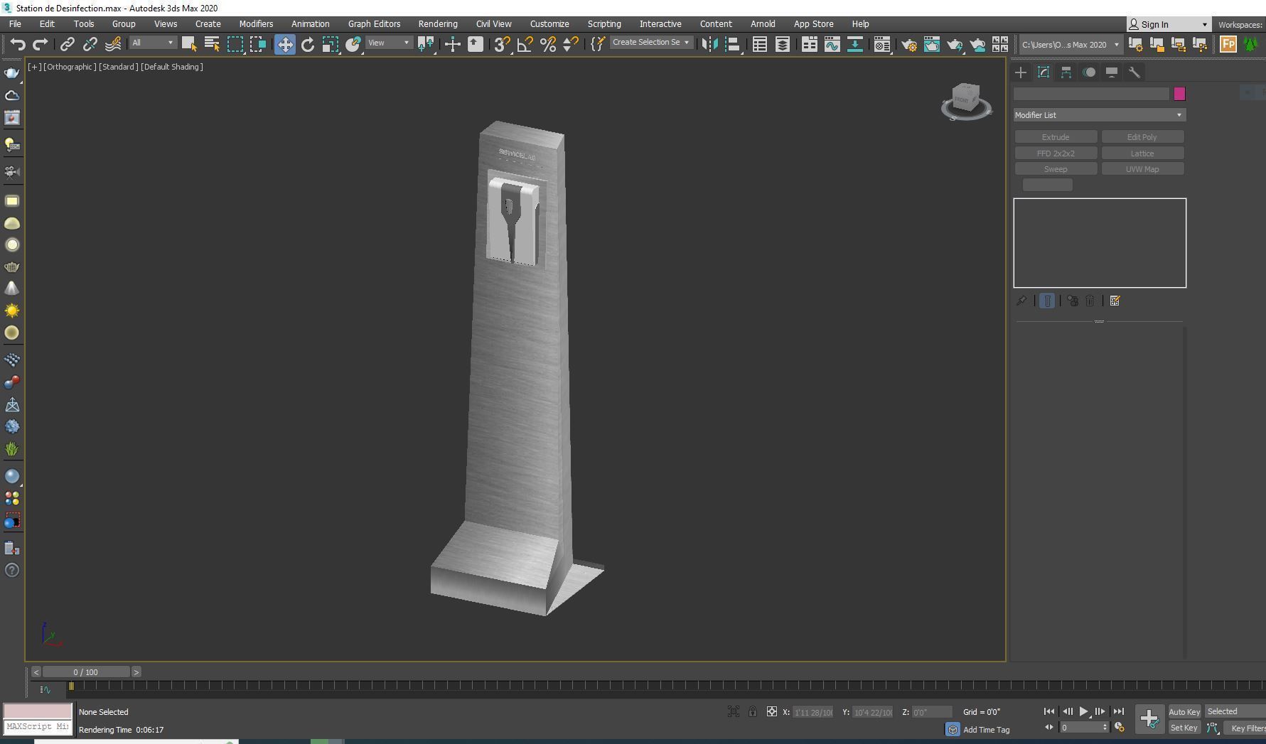 Disinfection Station Low-poly 3D model_6