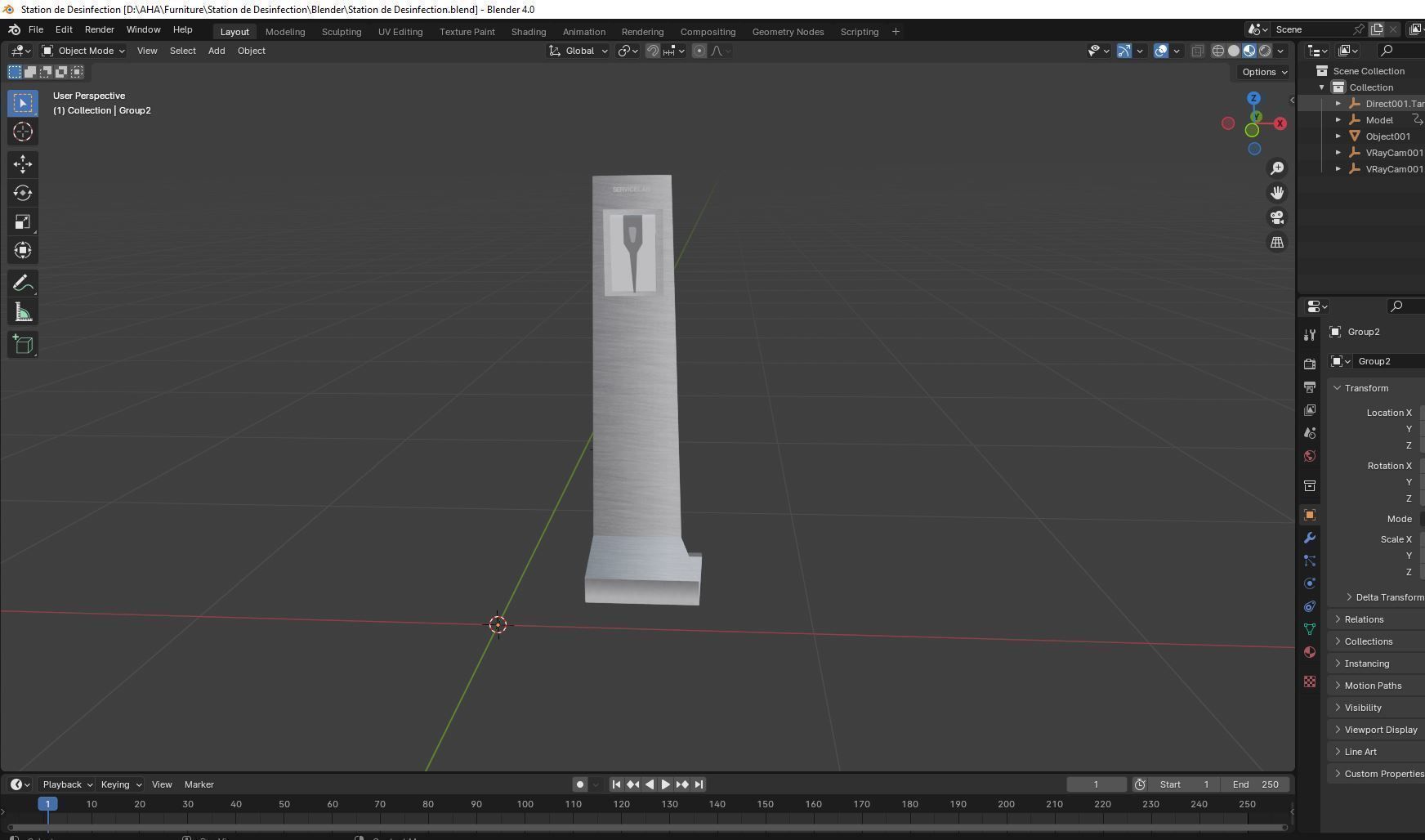 Disinfection Station Low-poly 3D model_5