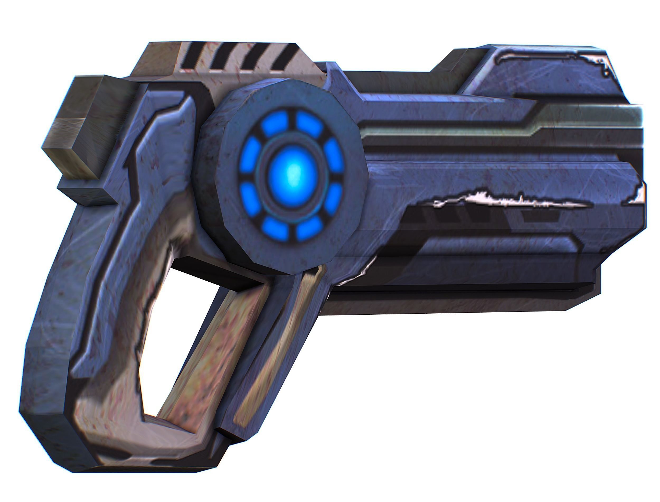 Cartoon Gun Blaster Barrel Nagan Nuff Pistol Revolver Cannon Low-poly 3D model_30