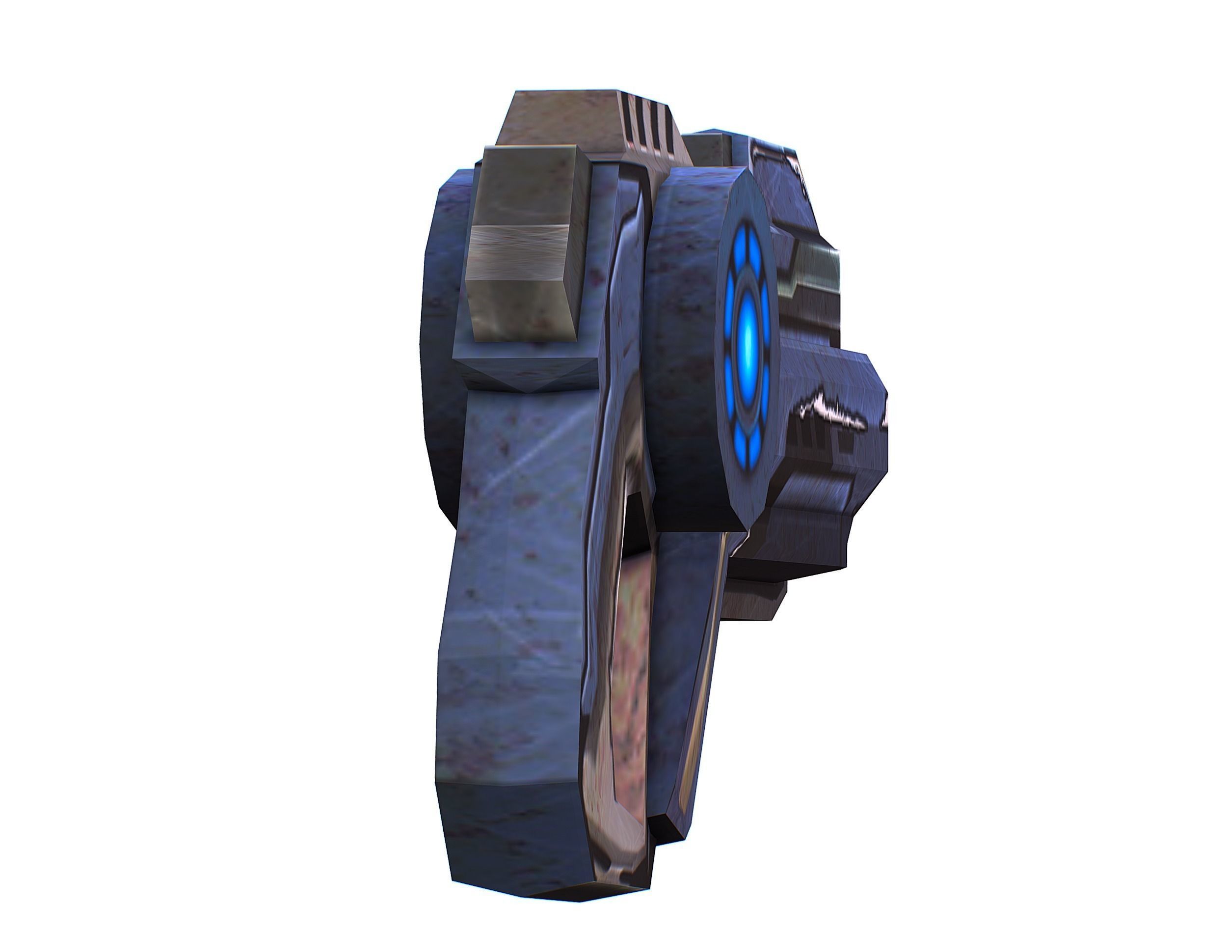 Cartoon Gun Blaster Barrel Nagan Nuff Pistol Revolver Cannon Low-poly 3D model_26