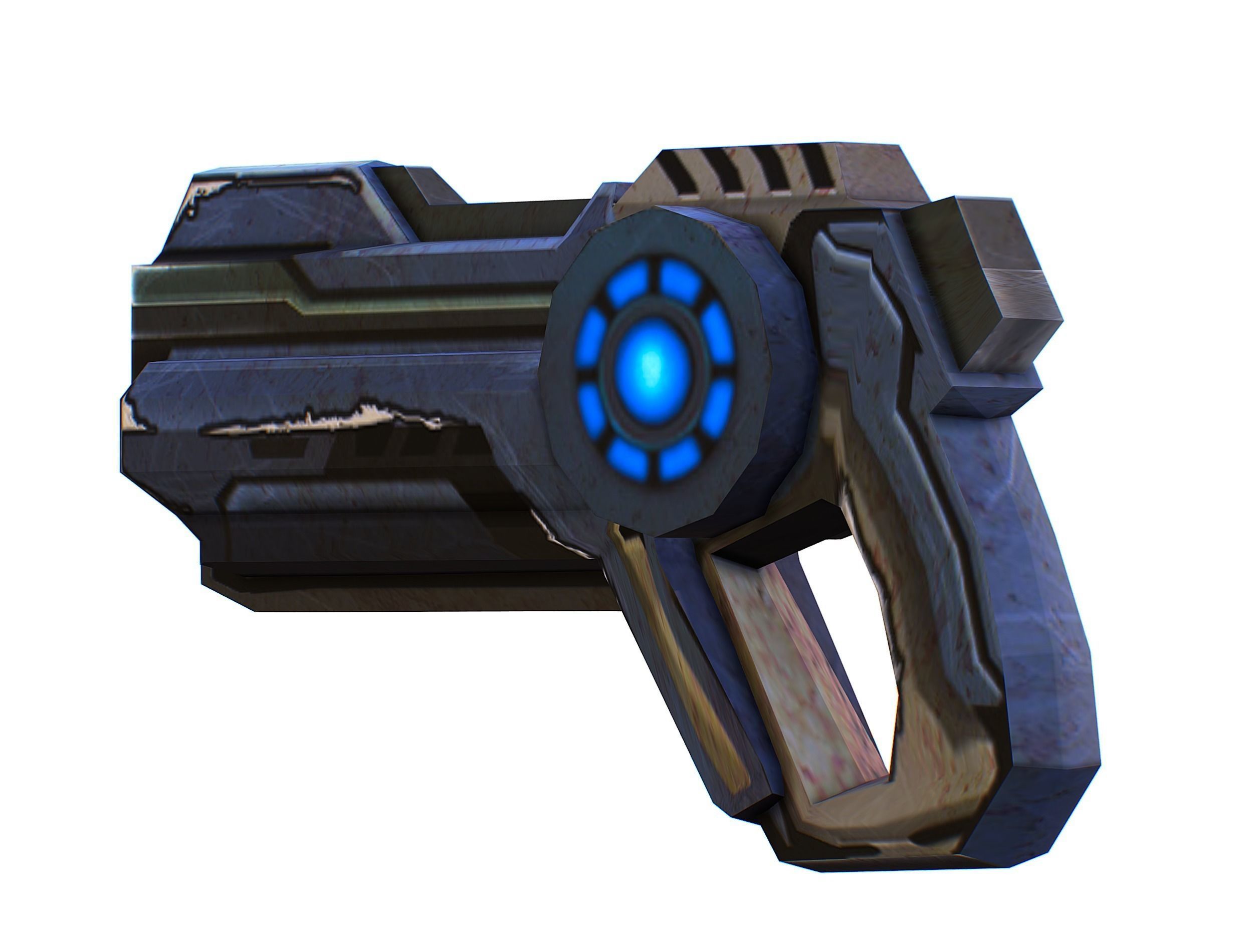 Cartoon Gun Blaster Barrel Nagan Nuff Pistol Revolver Cannon Low-poly 3D model_21