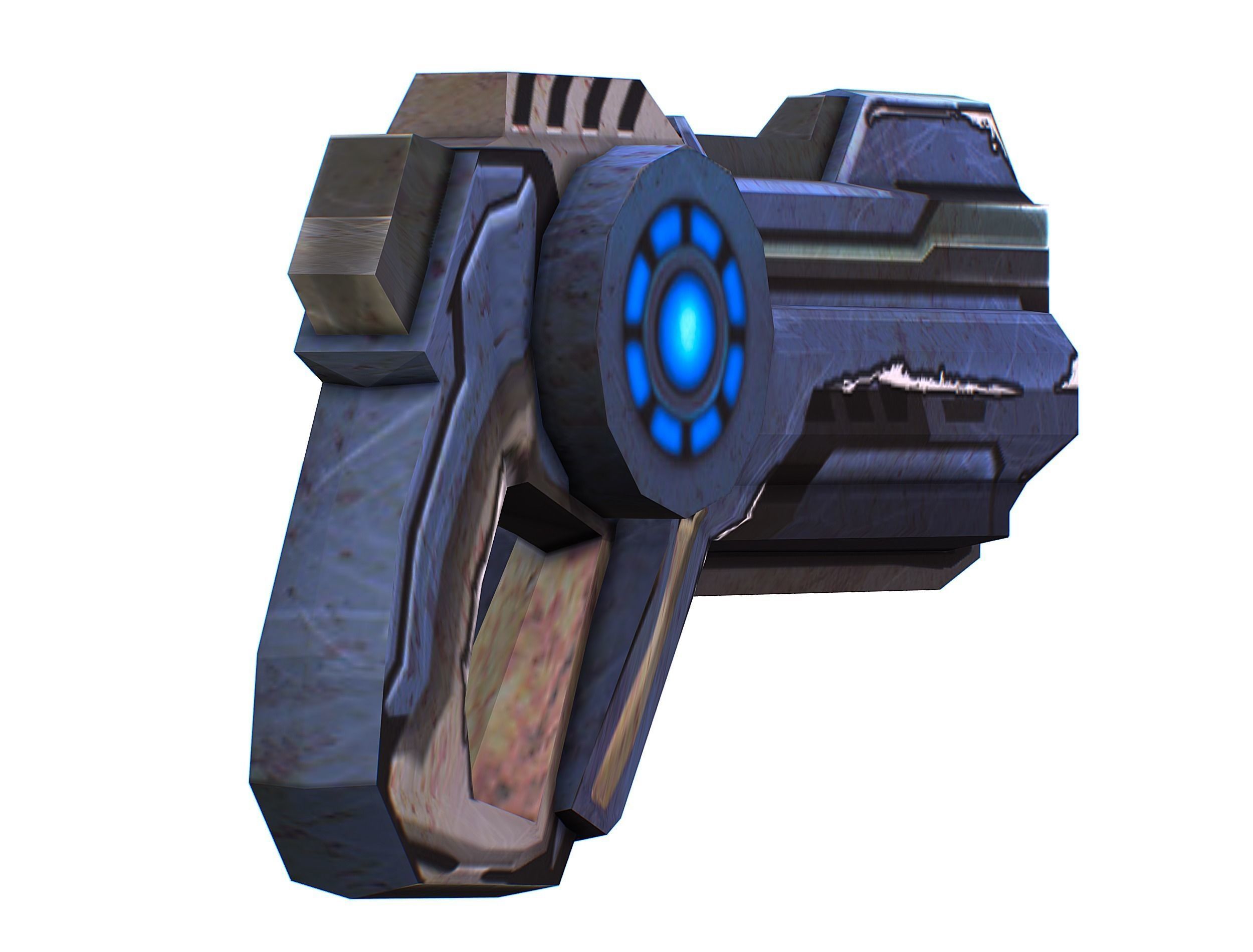 Cartoon Gun Blaster Barrel Nagan Nuff Pistol Revolver Cannon Low-poly 3D model_28