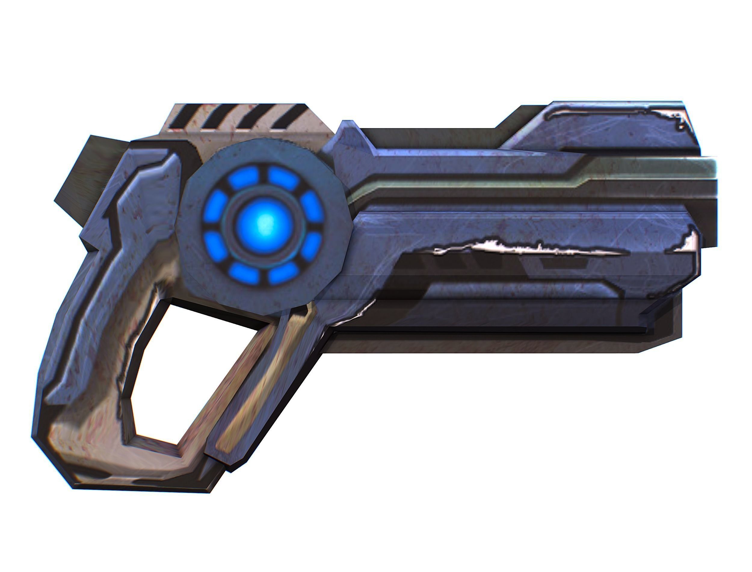 Cartoon Gun Blaster Barrel Nagan Nuff Pistol Revolver Cannon Low-poly 3D model_39