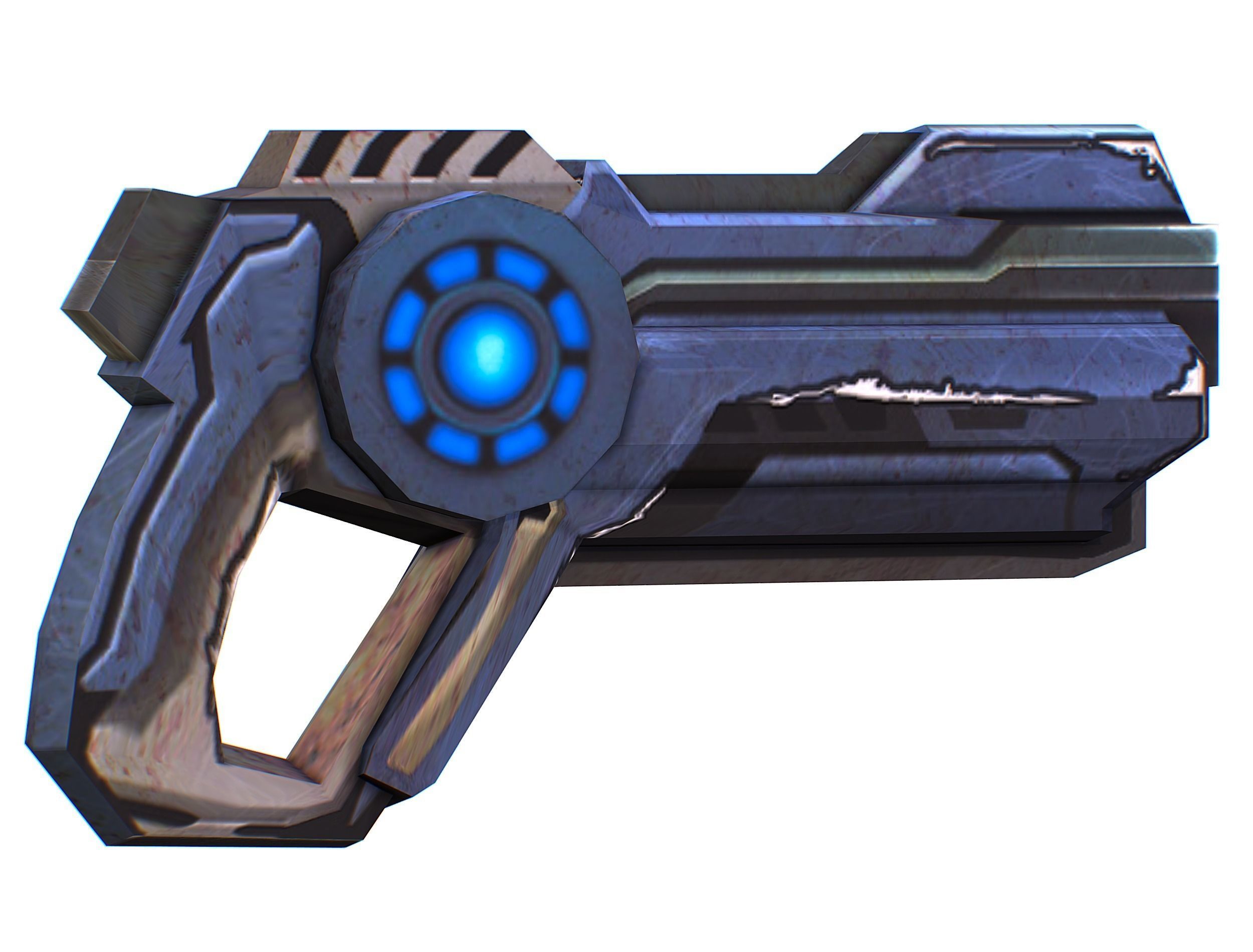 Cartoon Gun Blaster Barrel Nagan Nuff Pistol Revolver Cannon Low-poly 3D model_31