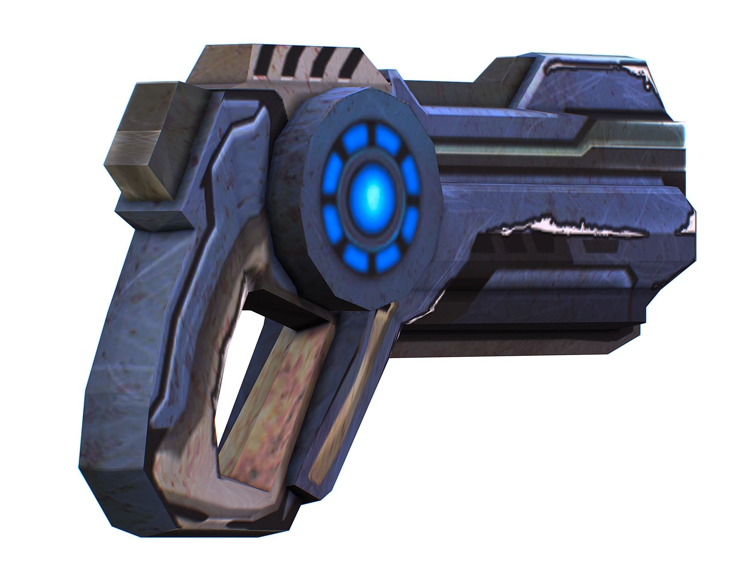 Cartoon Gun Blaster Barrel Nagan Nuff Pistol Revolver Cannon Low-poly 3D model_29