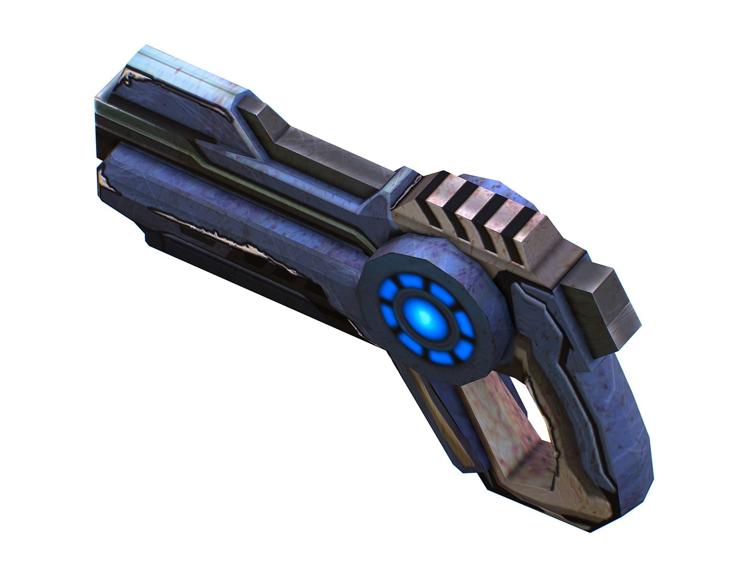 Cartoon Gun Blaster Barrel Nagan Nuff Pistol Revolver Cannon Low-poly 3D model_35