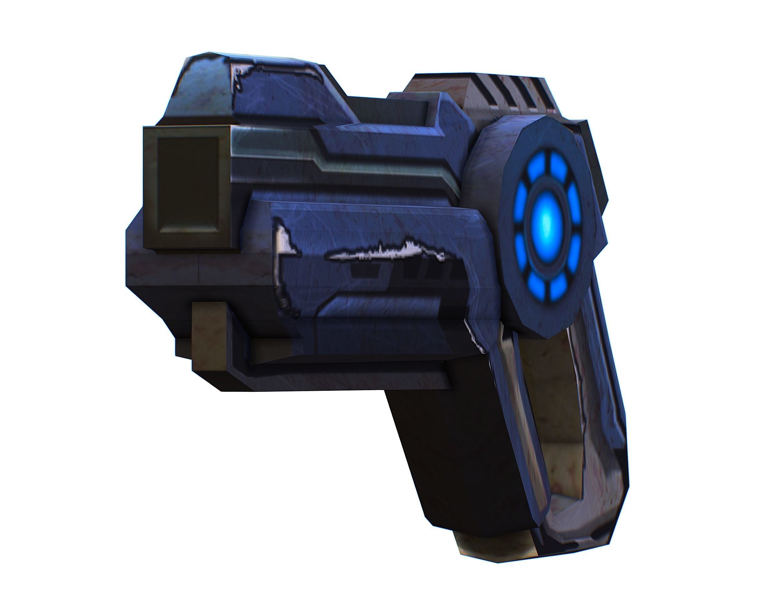 Cartoon Gun Blaster Barrel Nagan Nuff Pistol Revolver Cannon Low-poly 3D model_11