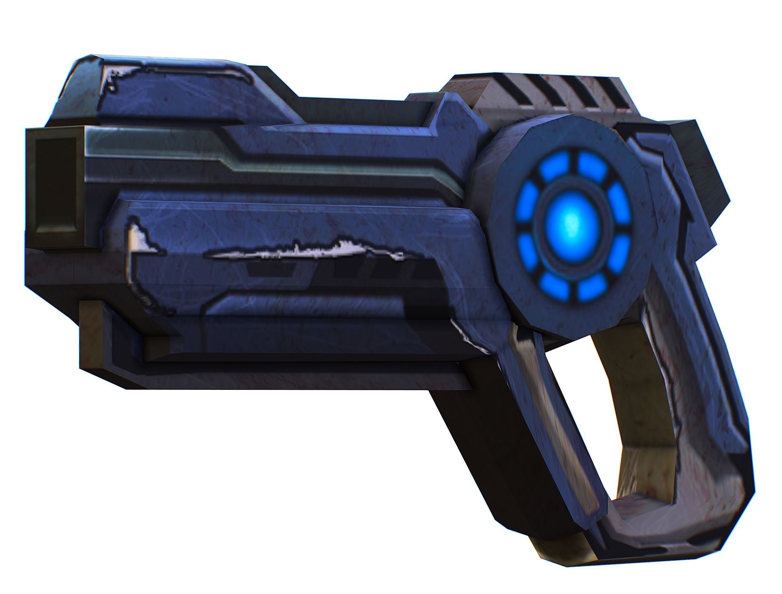 Cartoon Gun Blaster Barrel Nagan Nuff Pistol Revolver Cannon Low-poly 3D model_13