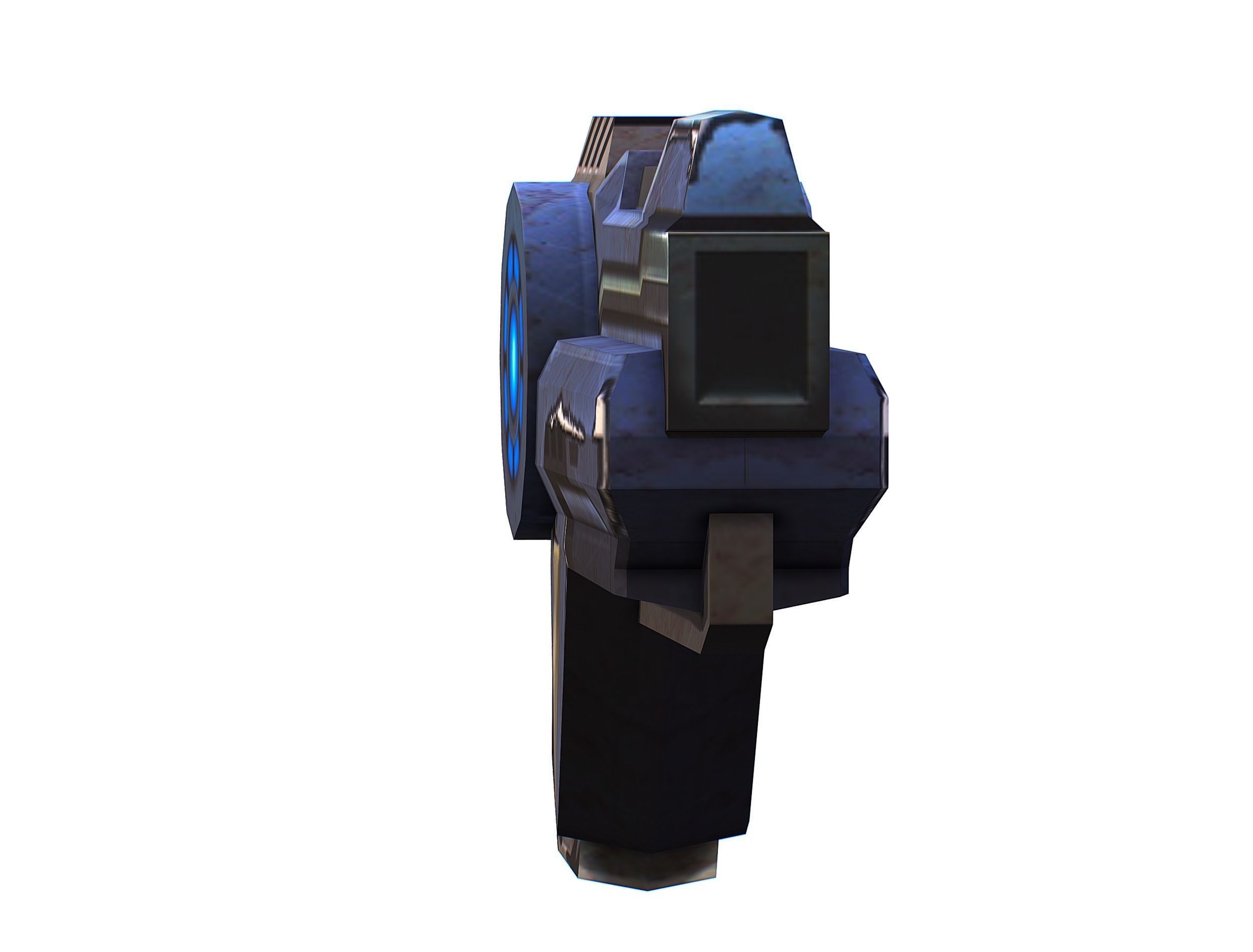 Cartoon Gun Blaster Barrel Nagan Nuff Pistol Revolver Cannon Low-poly 3D model_6