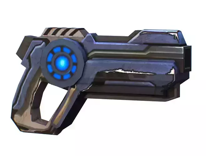 Cartoon Gun Blaster Barrel Nagan Nuff Pistol Revolver Cannon Low-poly 3D model Cartoon Gun Blaster Barrel Nagan Nuff Pistol Revolver Cannon Low-poly 3D model