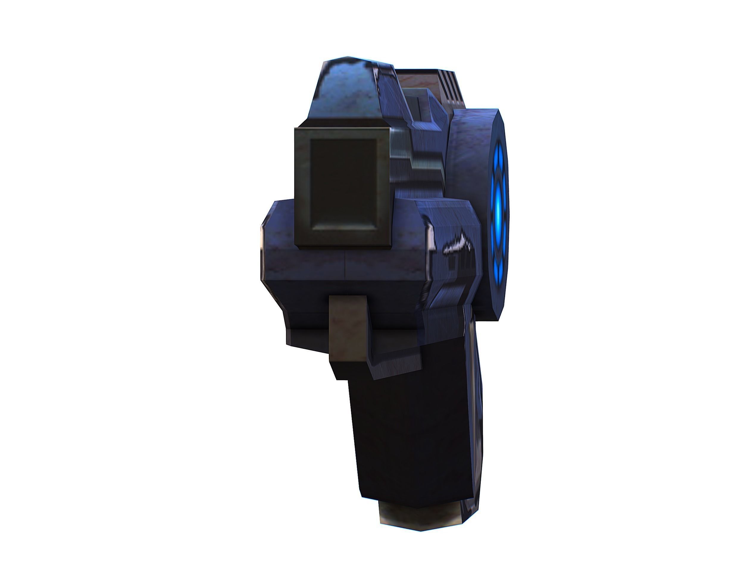 Cartoon Gun Blaster Barrel Nagan Nuff Pistol Revolver Cannon Low-poly 3D model_8