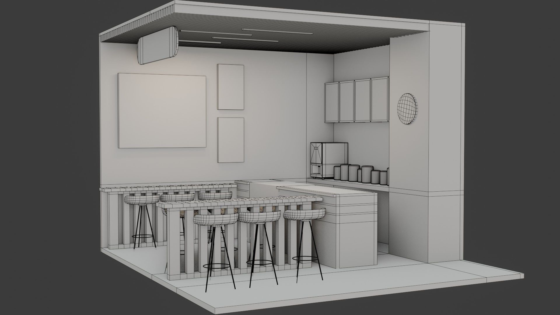 Coffee Shop - Game Ready - PBR Low-poly 3D model_15