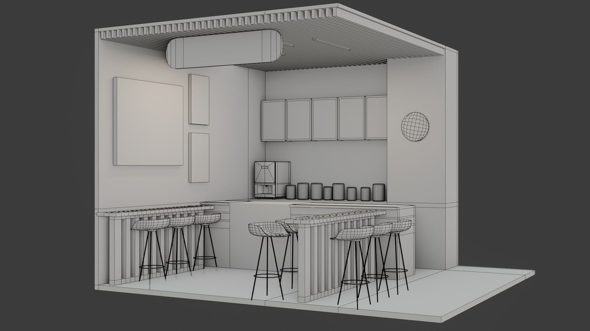 Coffee Shop - Game Ready - PBR Low-poly 3D model_10