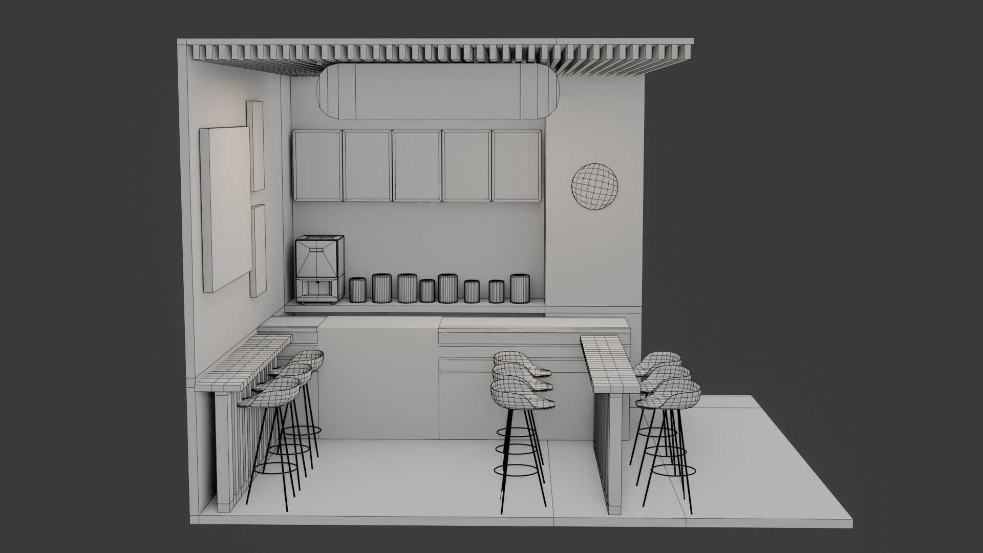 Coffee Shop - Game Ready - PBR Low-poly 3D model_12