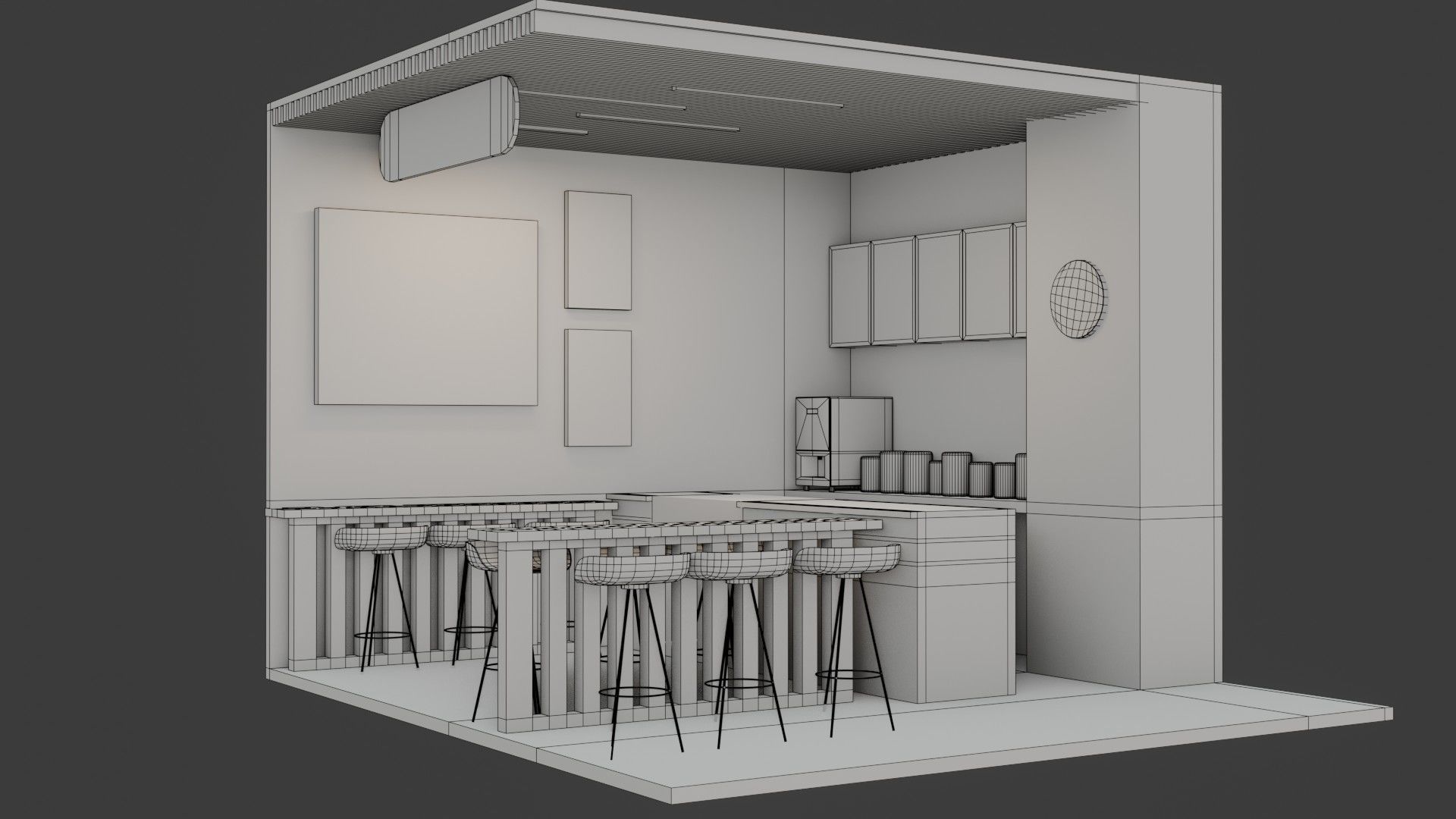 Coffee Shop - Game Ready - PBR Low-poly 3D model_11