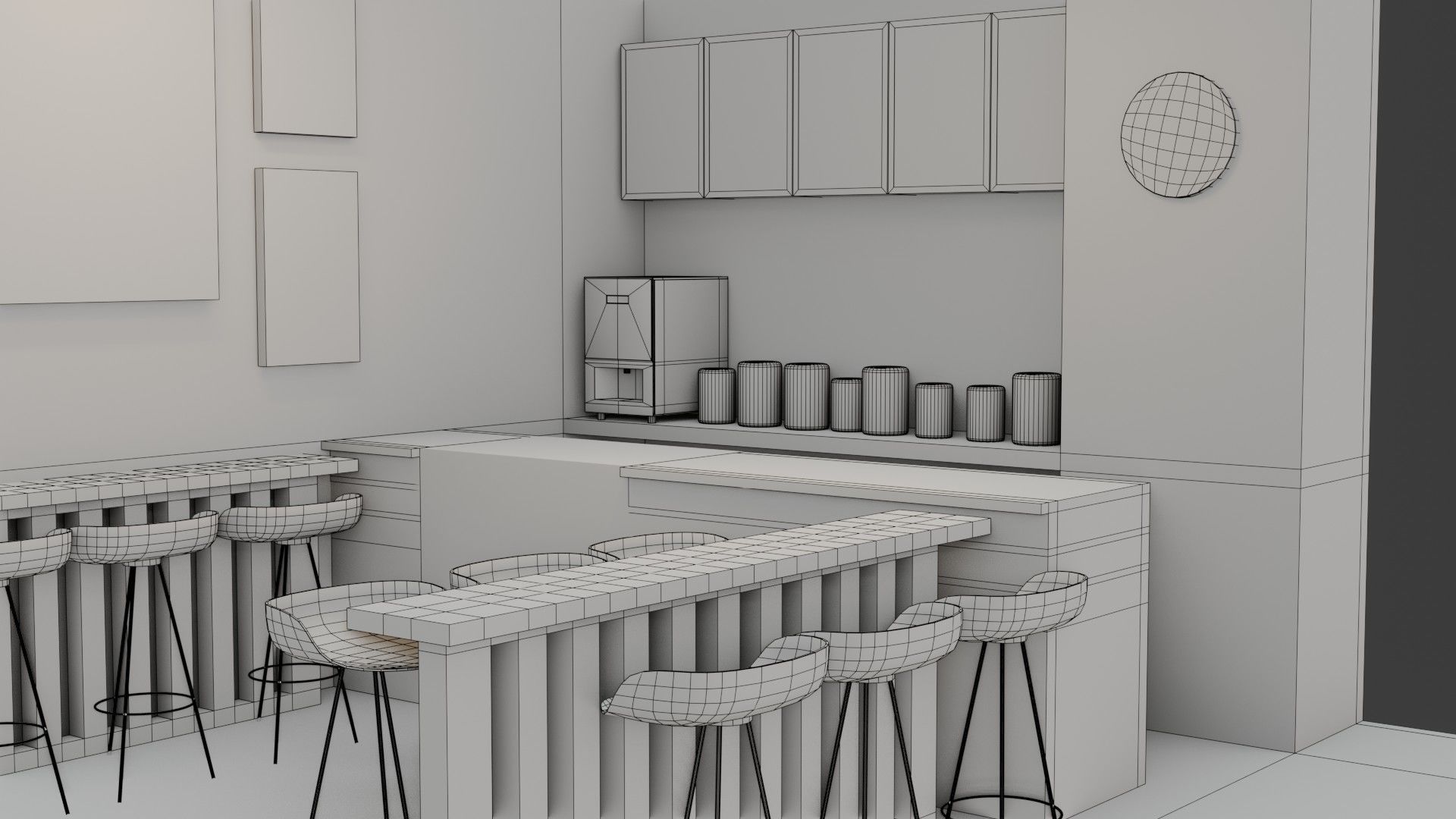 Coffee Shop - Game Ready - PBR Low-poly 3D model_13