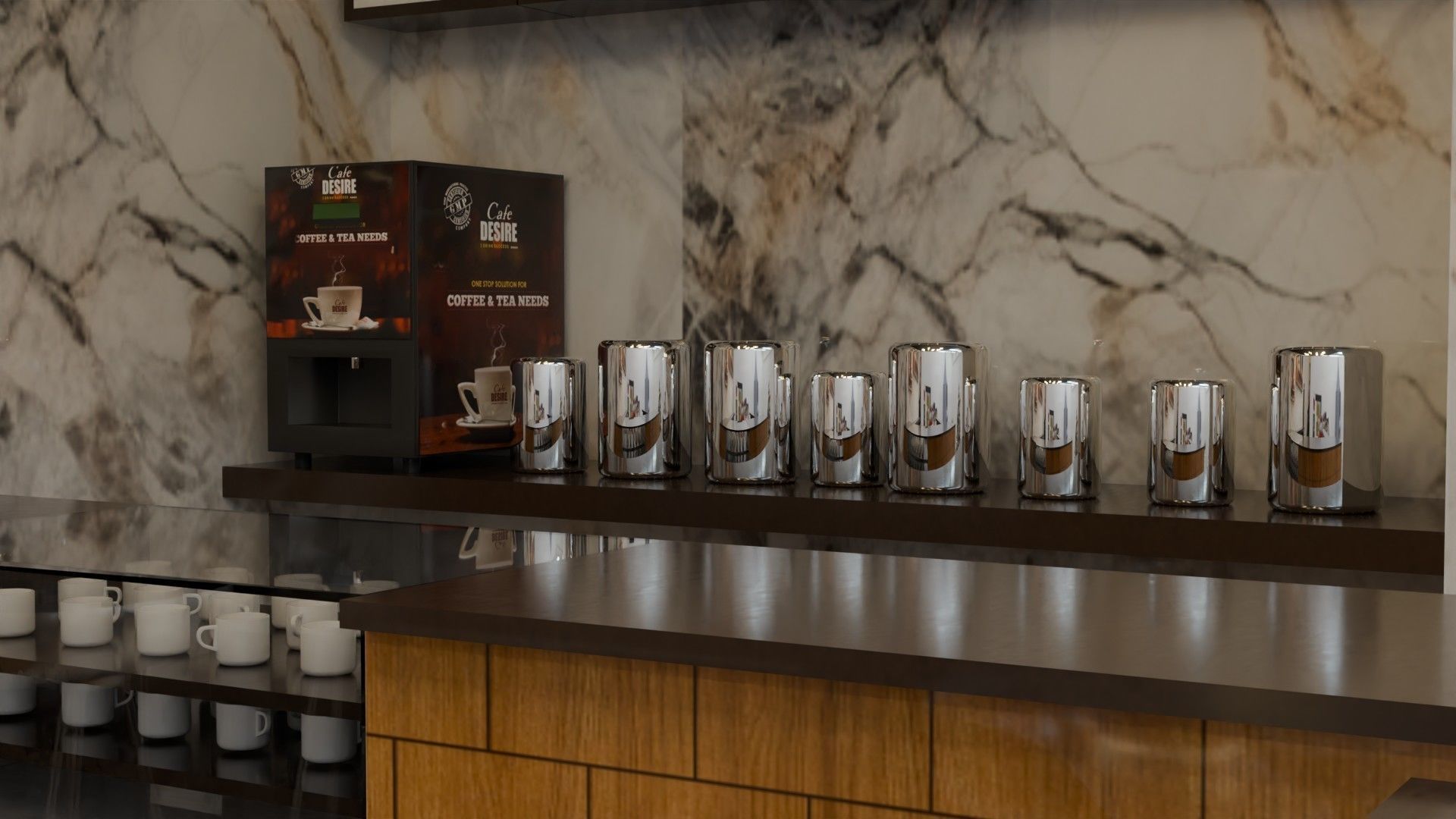 Coffee Shop - Game Ready - PBR Low-poly 3D model_4