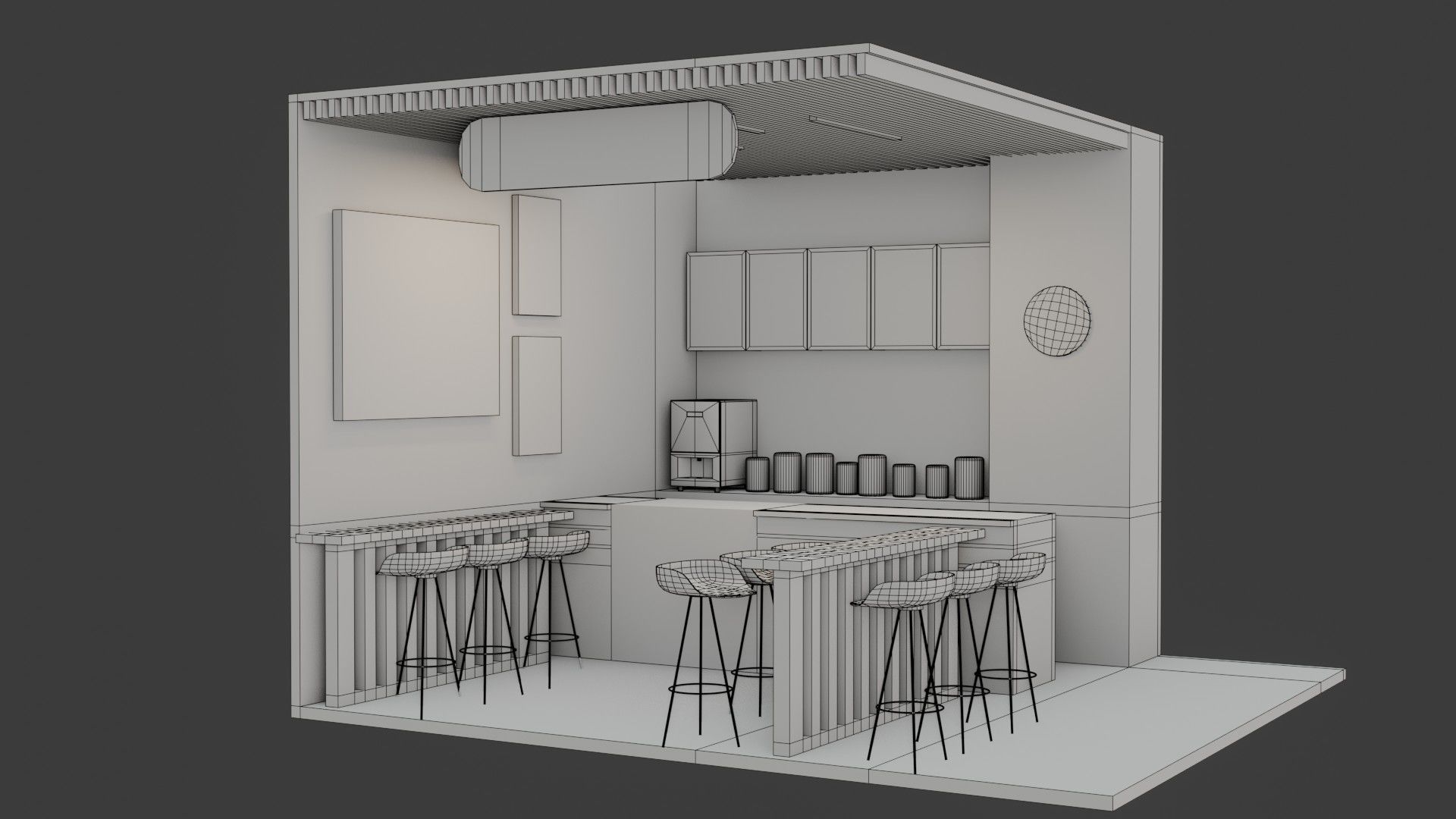 Coffee Shop - Game Ready - PBR Low-poly 3D model_19