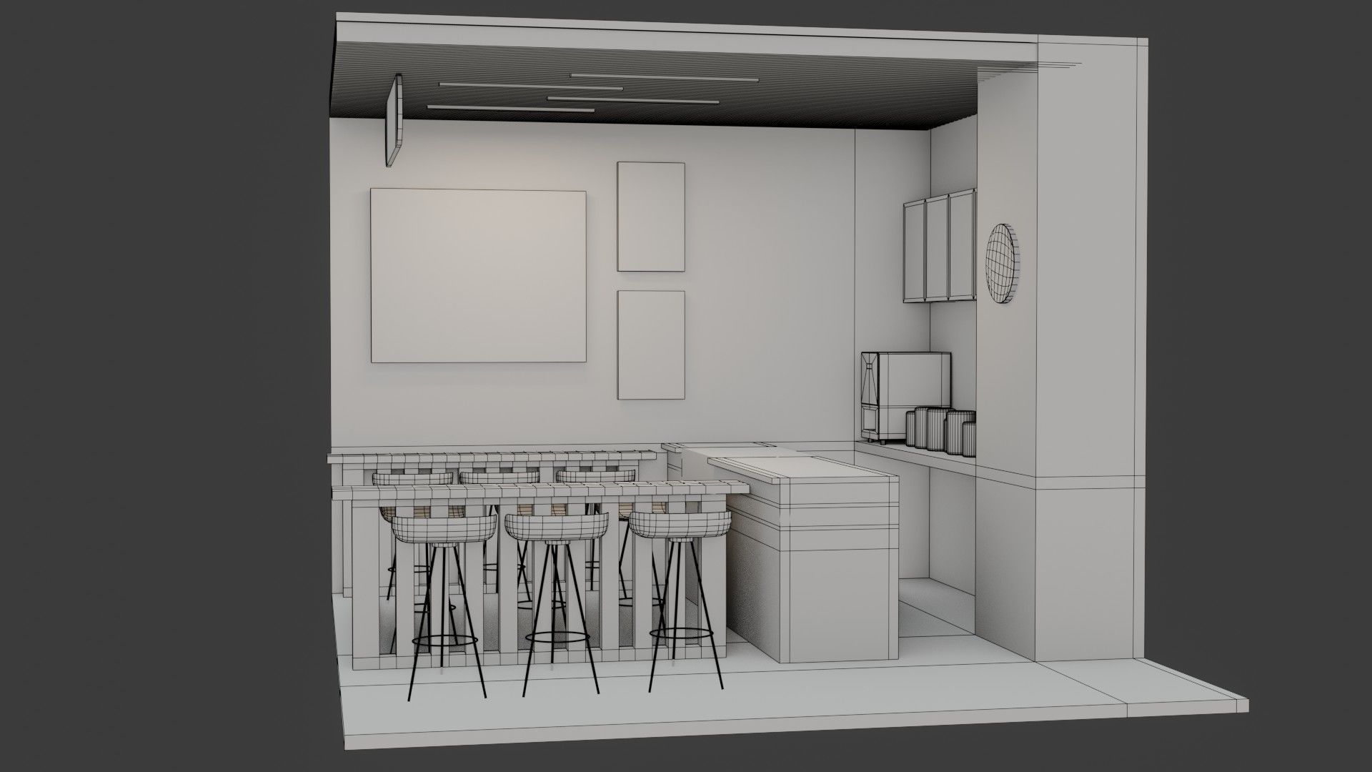 Coffee Shop - Game Ready - PBR Low-poly 3D model_16