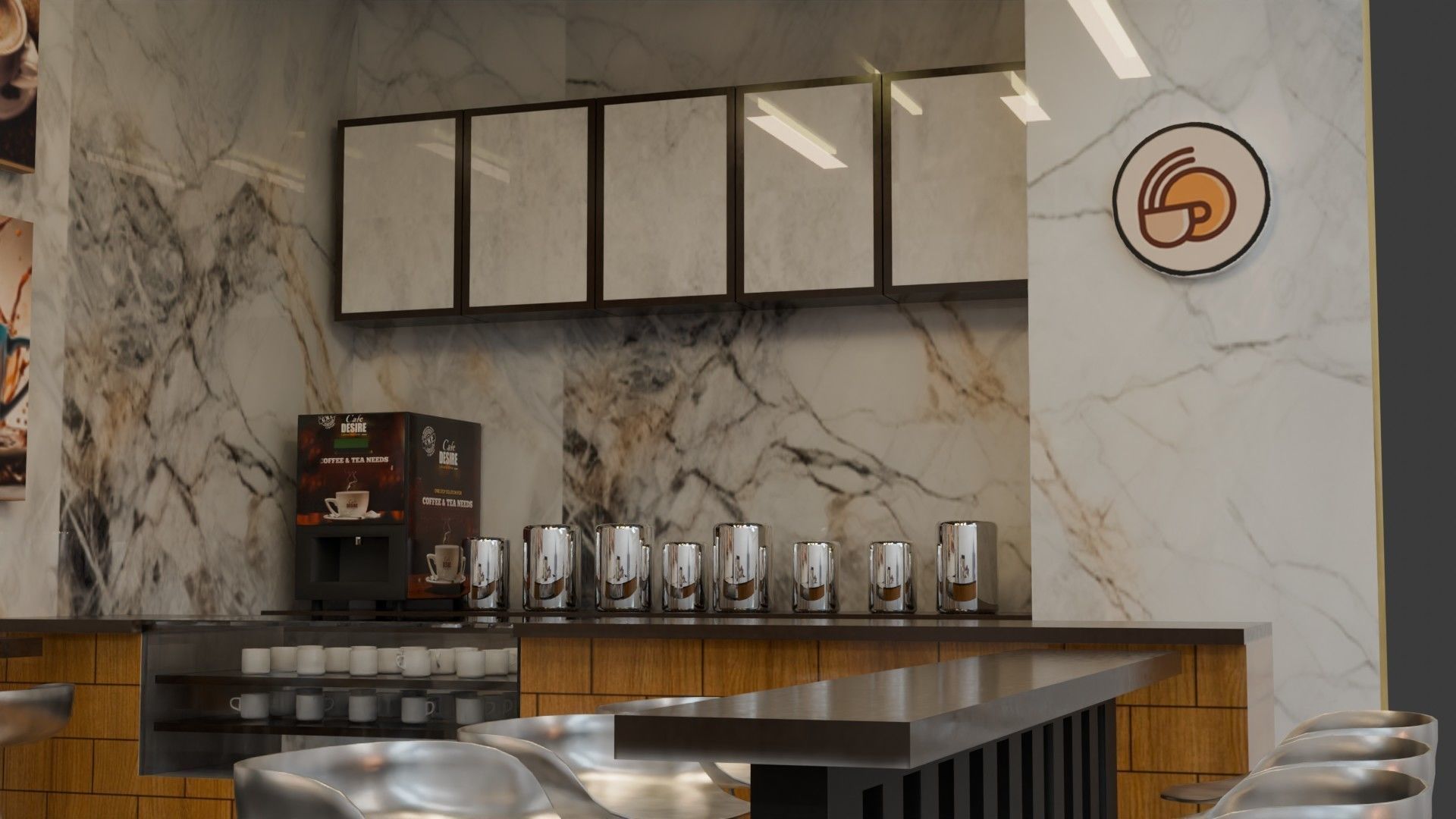 Coffee Shop - Game Ready - PBR Low-poly 3D model_7