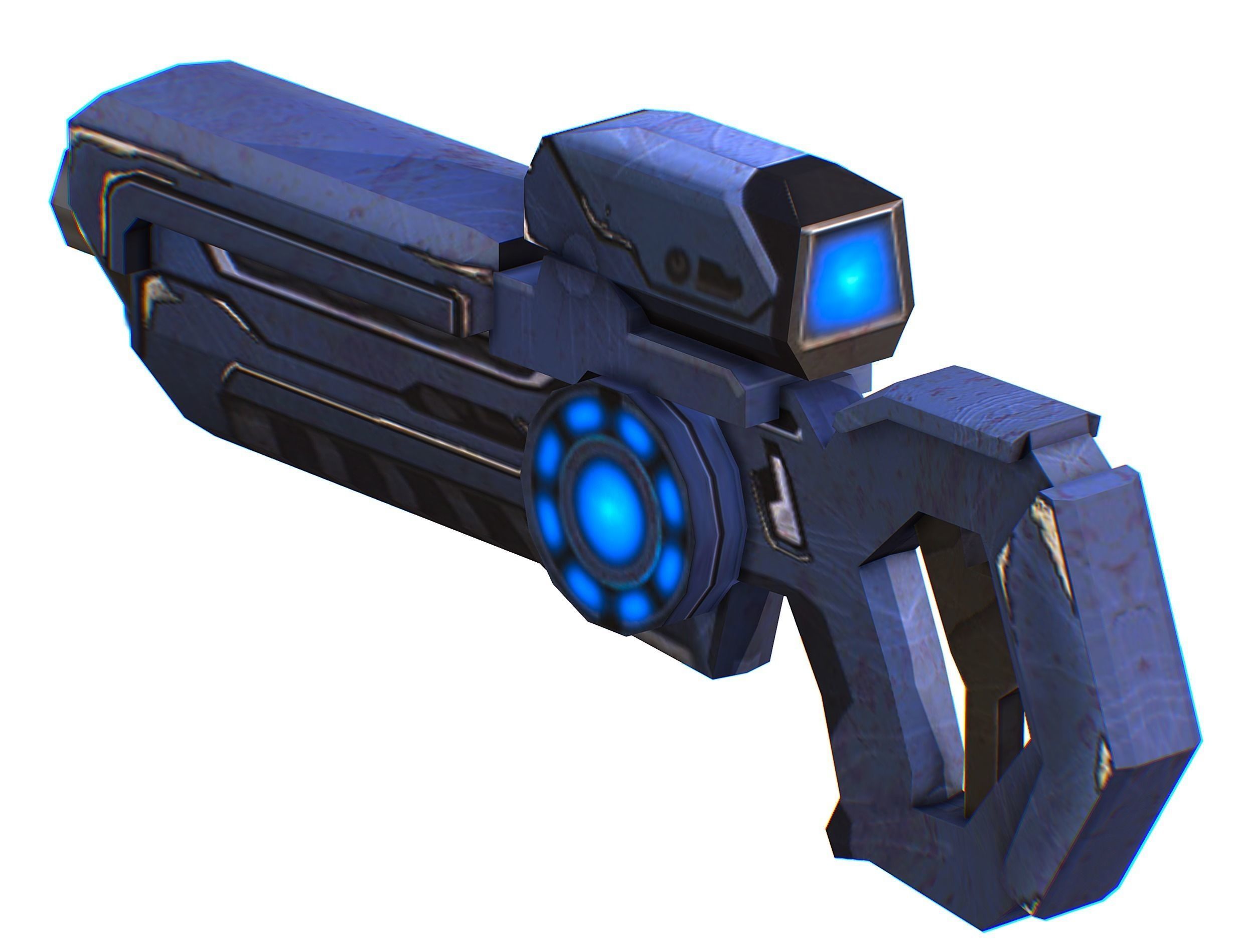 Assault rifle of the future weapon gun Nuff barrel blaster laser Low-poly 3D model_39