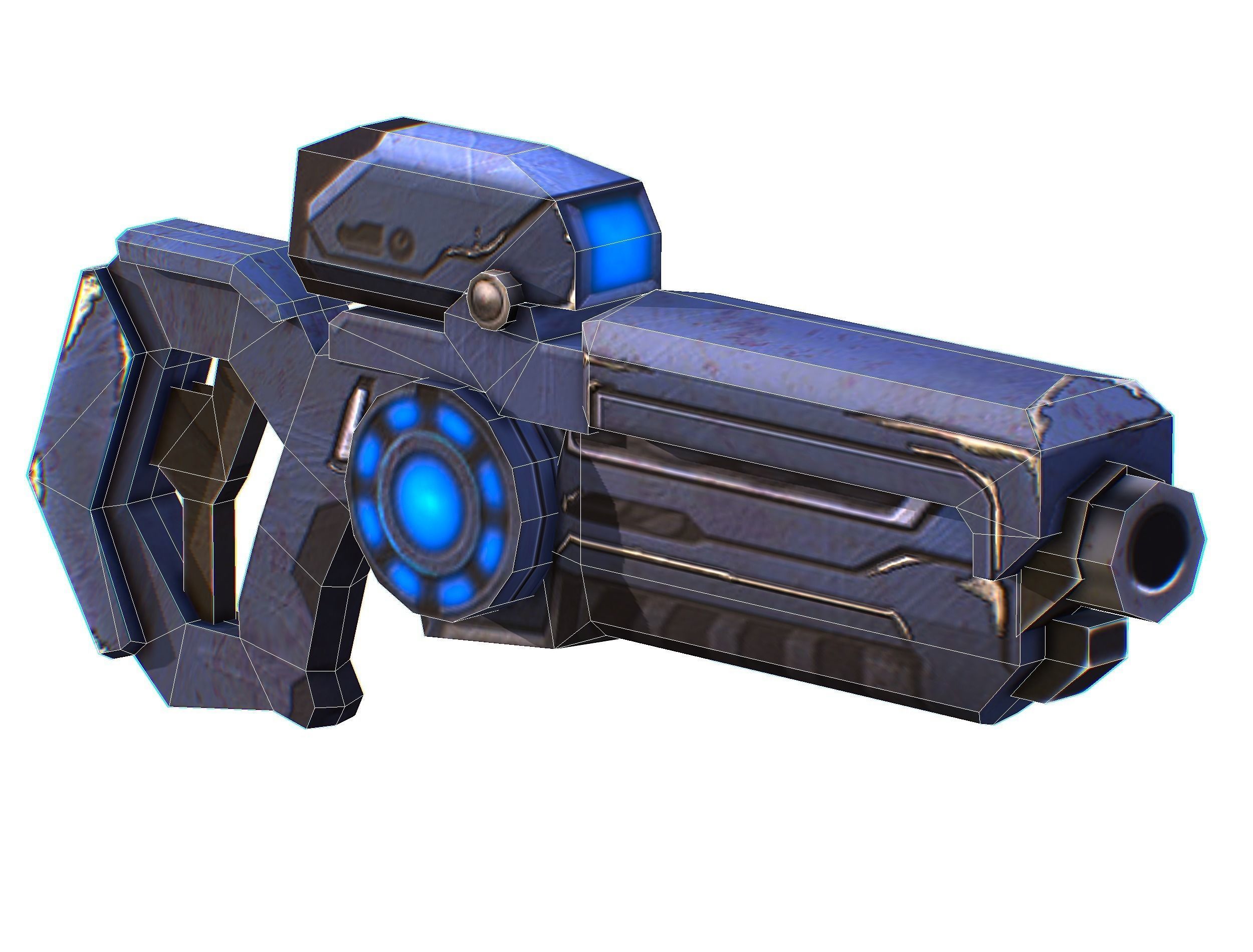 Assault rifle of the future weapon gun Nuff barrel blaster laser Low-poly 3D model_45