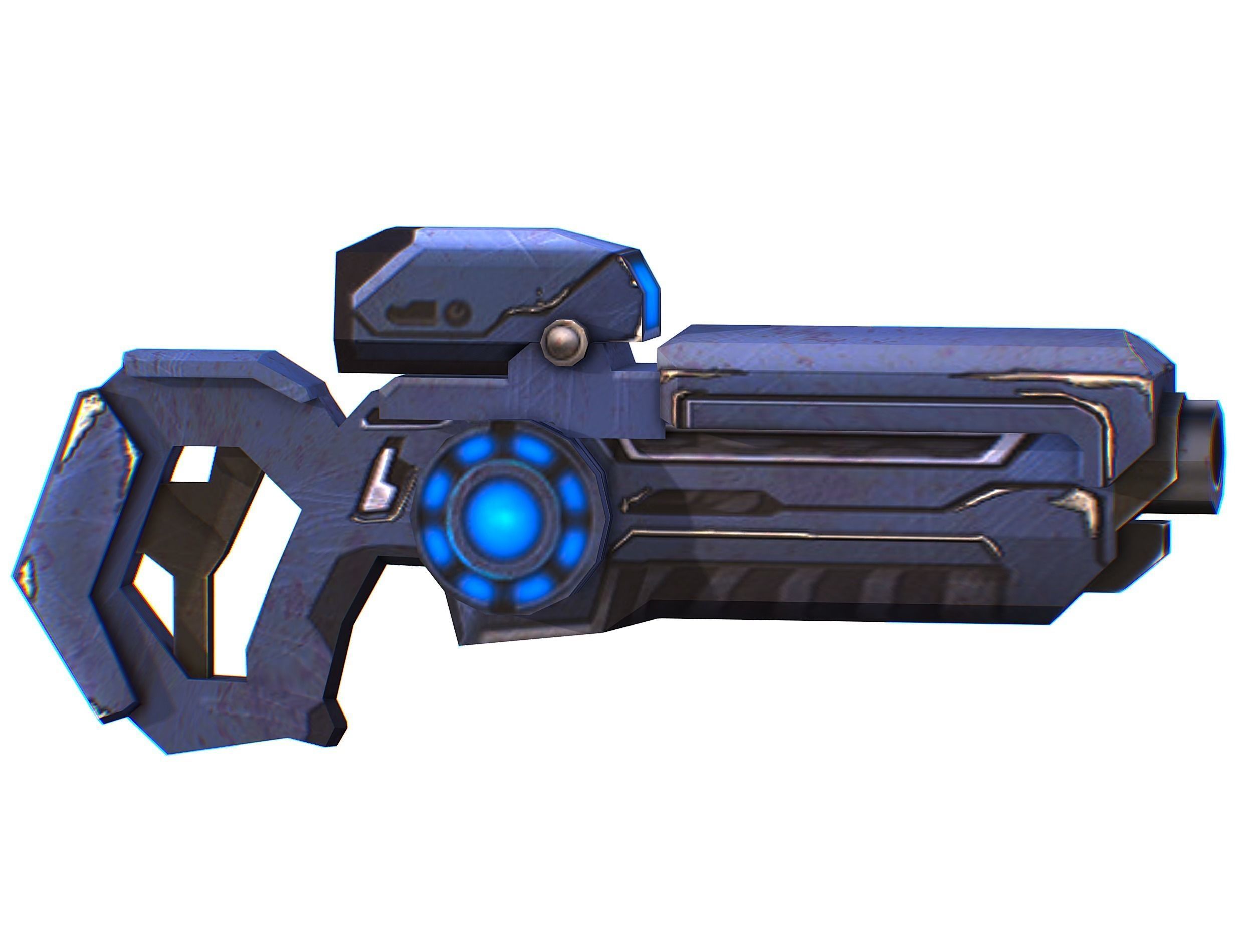 Assault rifle of the future weapon gun Nuff barrel blaster laser Low-poly 3D model_36