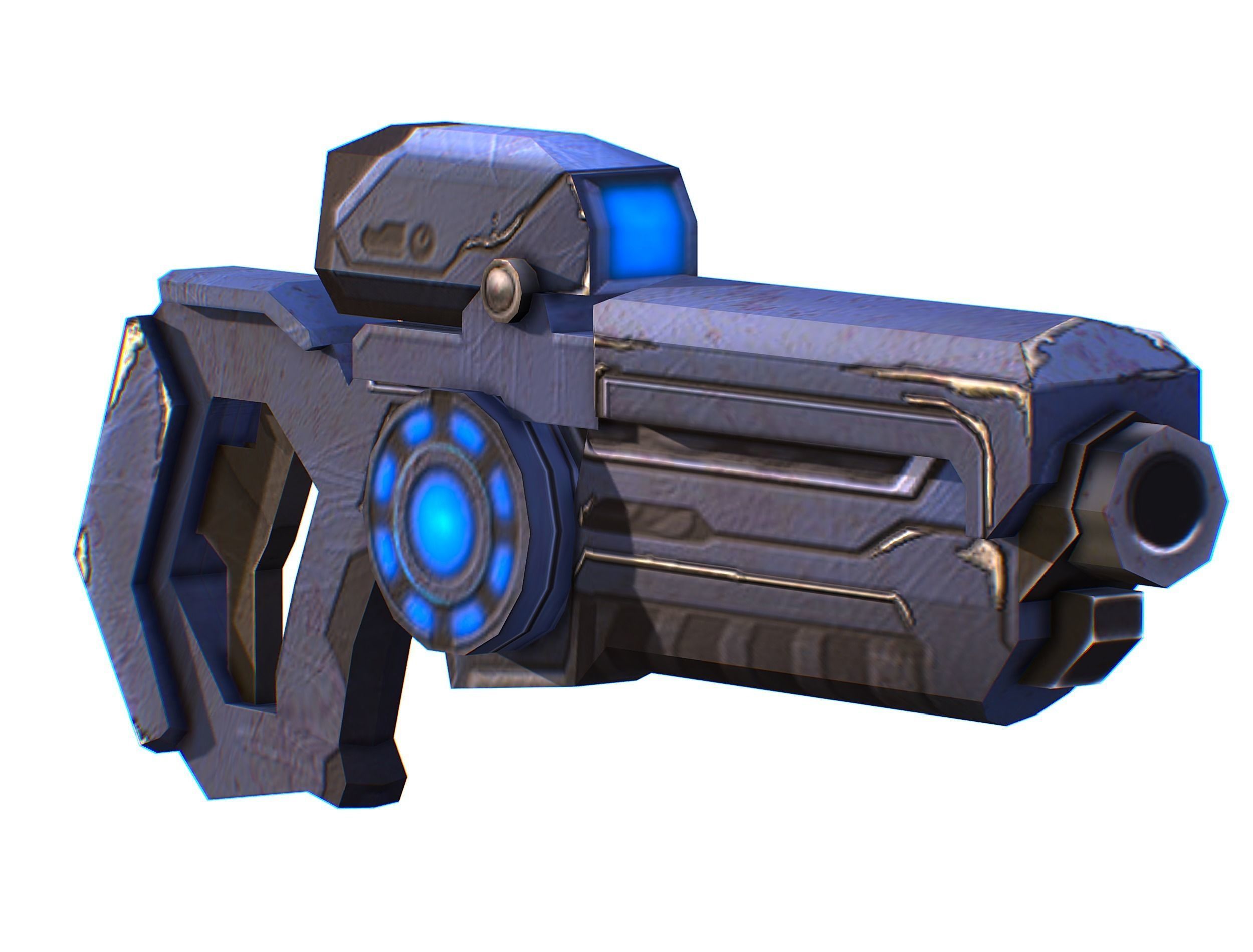 Assault rifle of the future weapon gun Nuff barrel blaster laser Low-poly 3D model_33