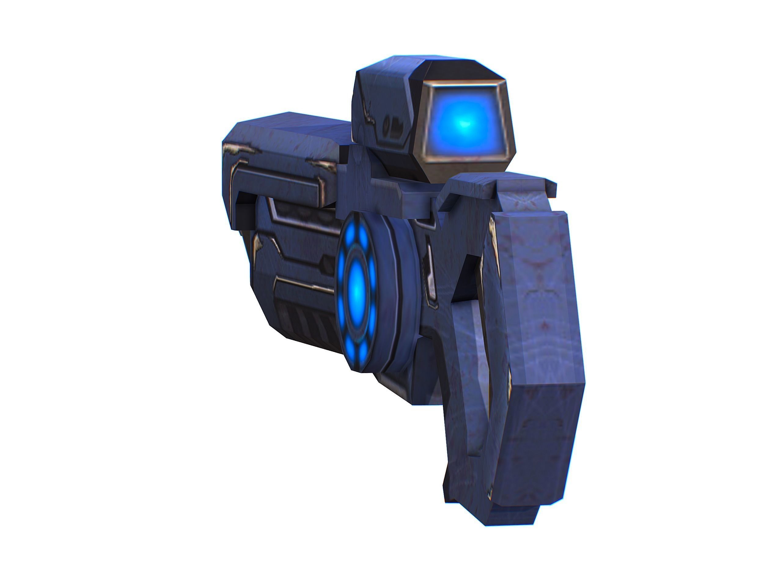 Assault rifle of the future weapon gun Nuff barrel blaster laser Low-poly 3D model_14