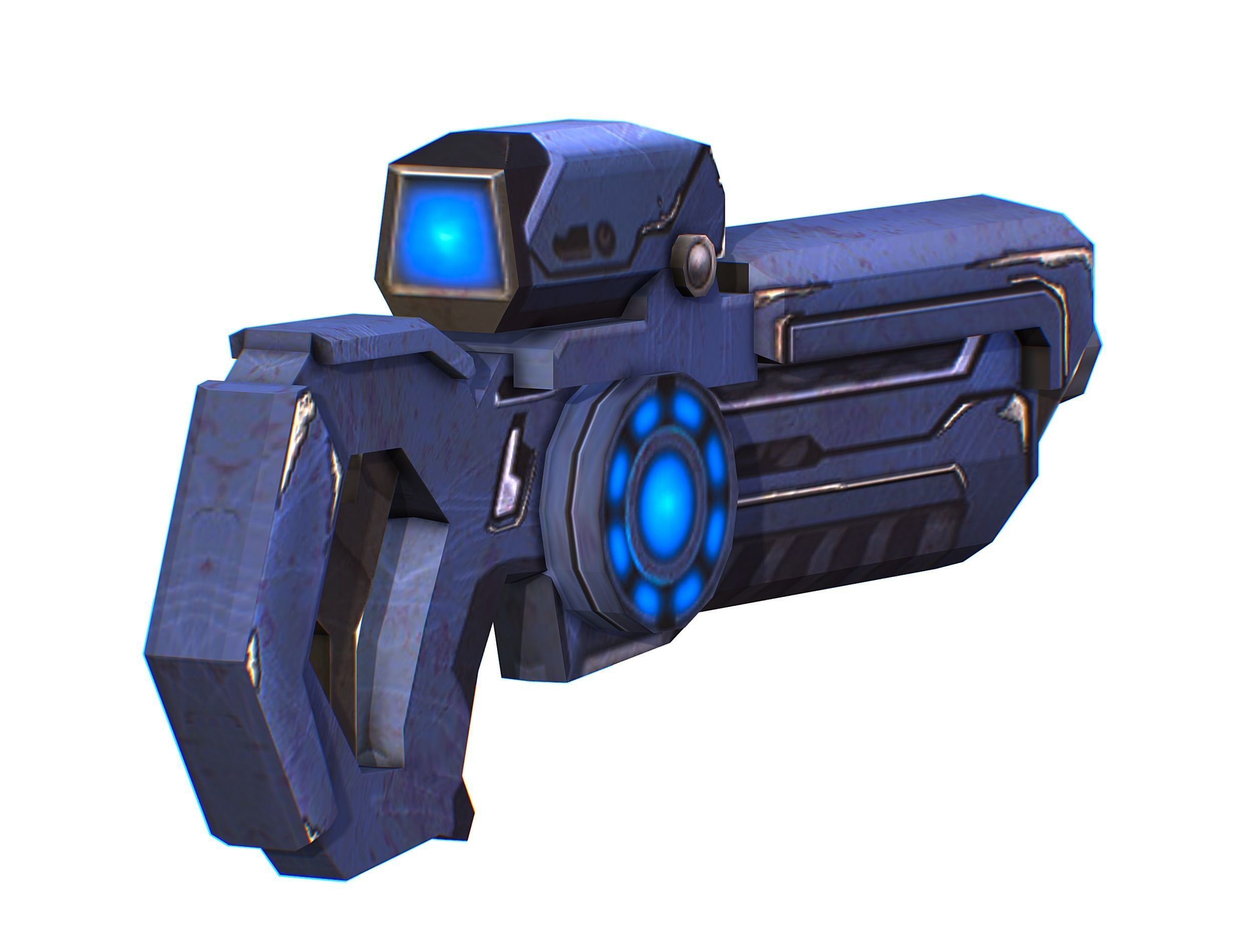 Assault rifle of the future weapon gun Nuff barrel blaster laser Low-poly 3D model_8