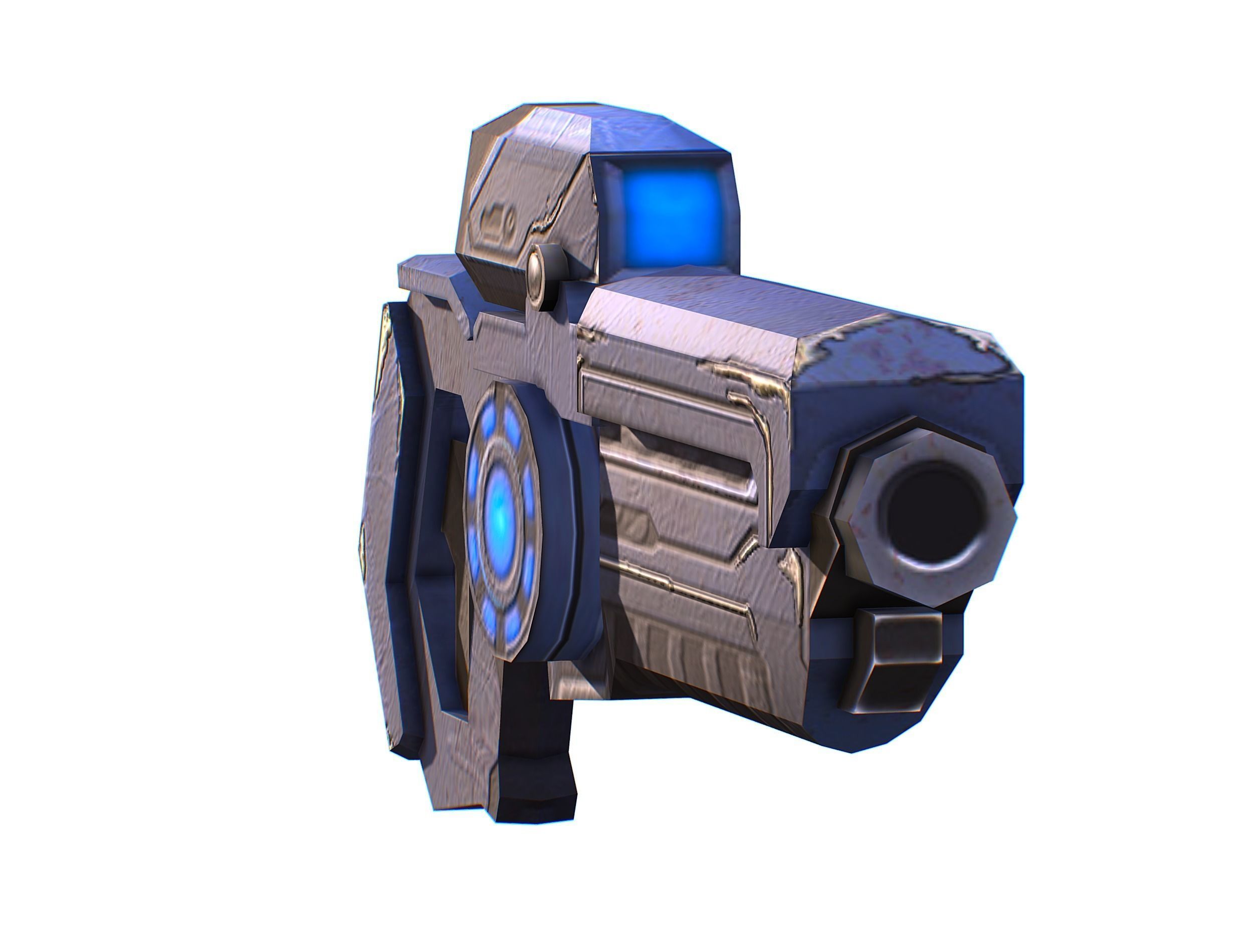 Assault rifle of the future weapon gun Nuff barrel blaster laser Low-poly 3D model_31