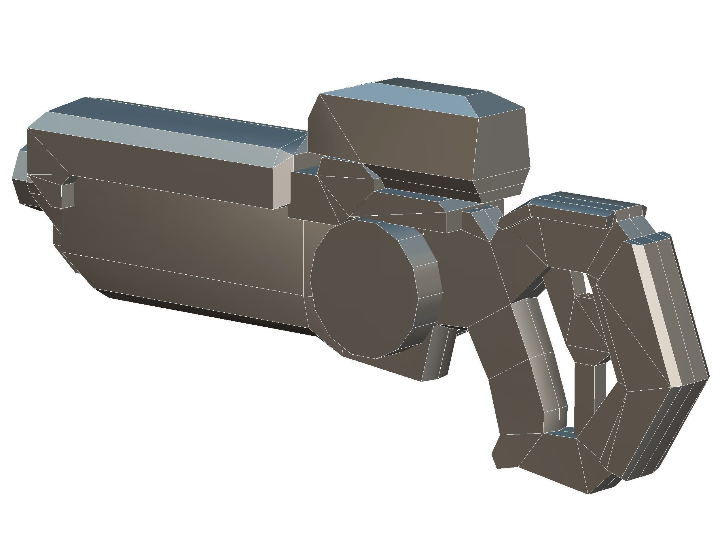 Assault rifle of the future weapon gun Nuff barrel blaster laser Low-poly 3D model_48
