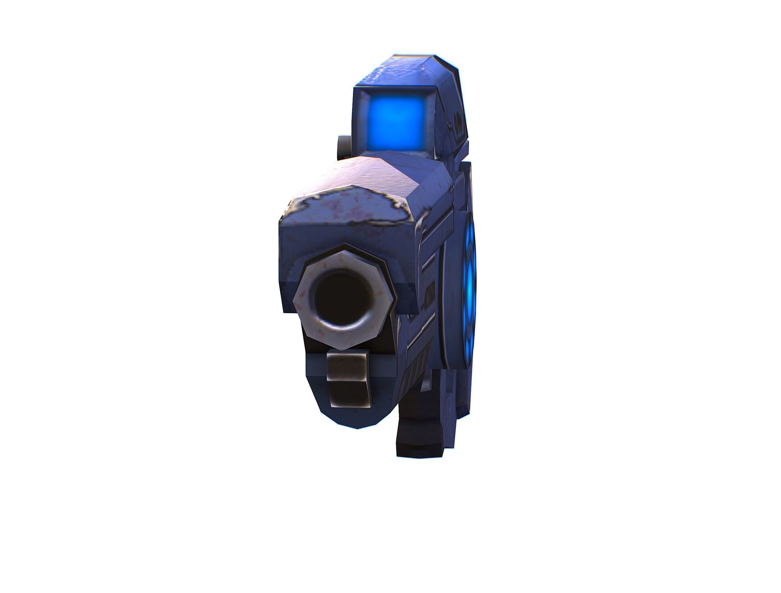 Assault rifle of the future weapon gun Nuff barrel blaster laser Low-poly 3D model_29