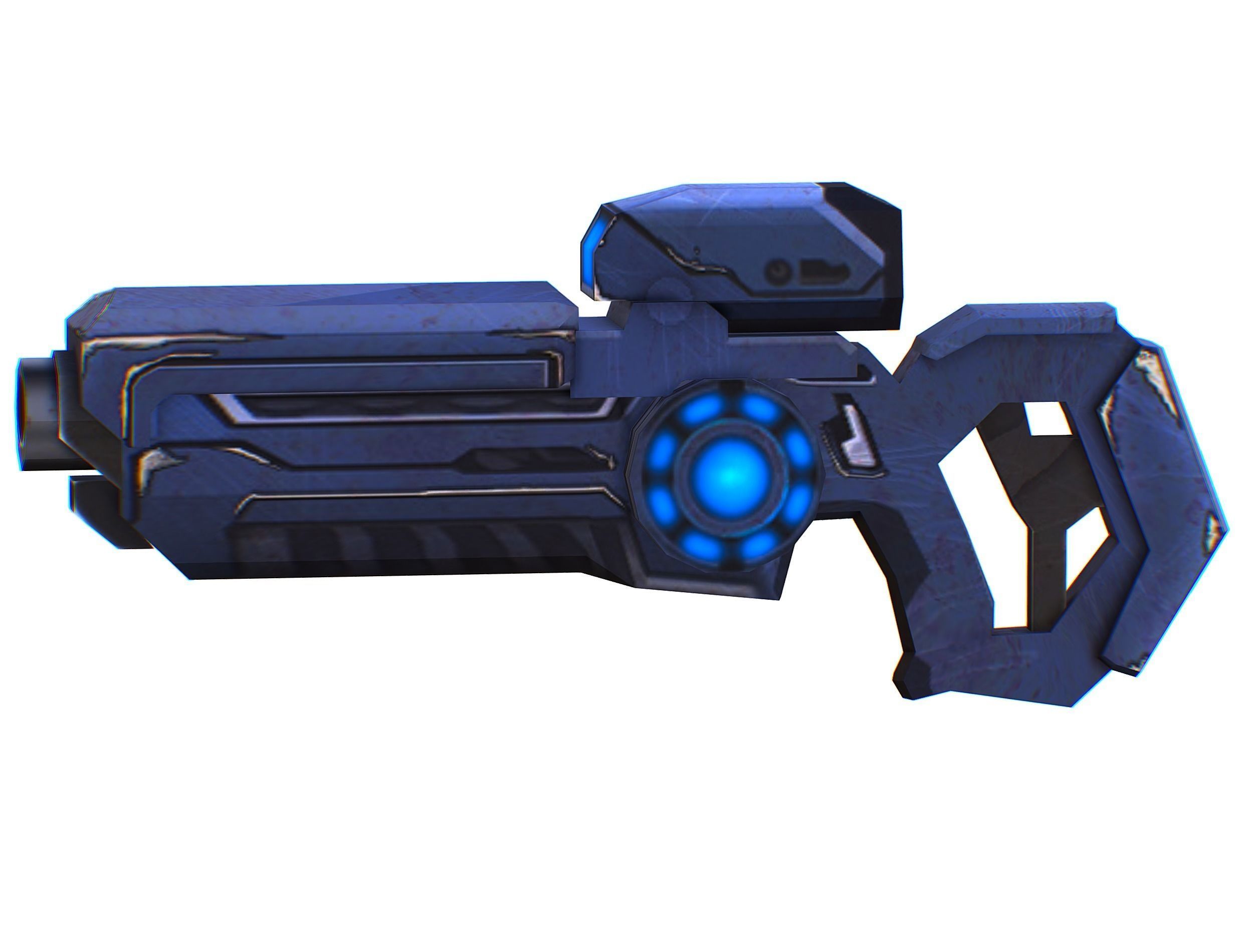 Assault rifle of the future weapon gun Nuff barrel blaster laser Low-poly 3D model_22